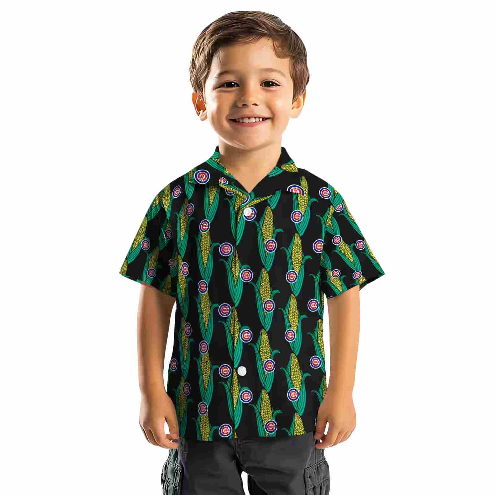 chicago cubs corn motifs black green hawaiian shirt top rated