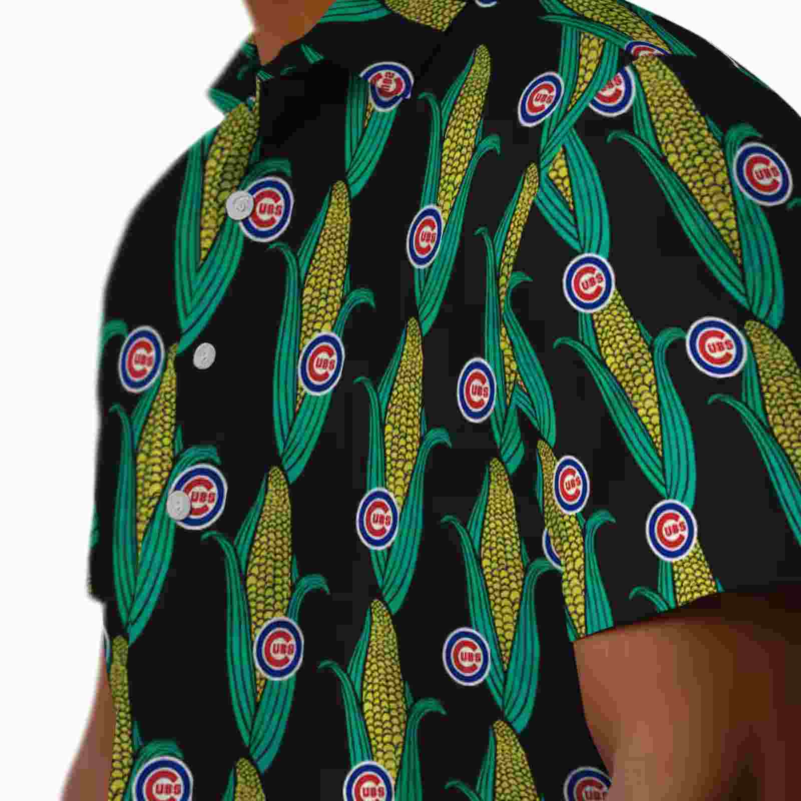 chicago cubs corn motifs black green hawaiian shirt trendy