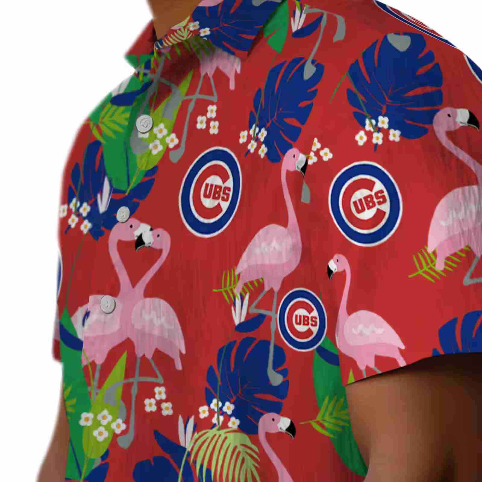 chicago cubs flamingo foliage blue green hawaiian shirt trendy