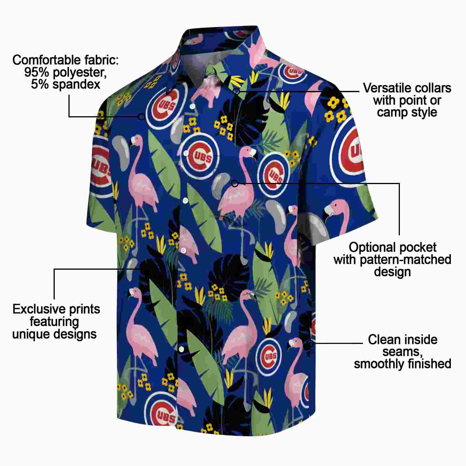 chicago cubs flamingo leaves blue hawaiian shirt new arrival