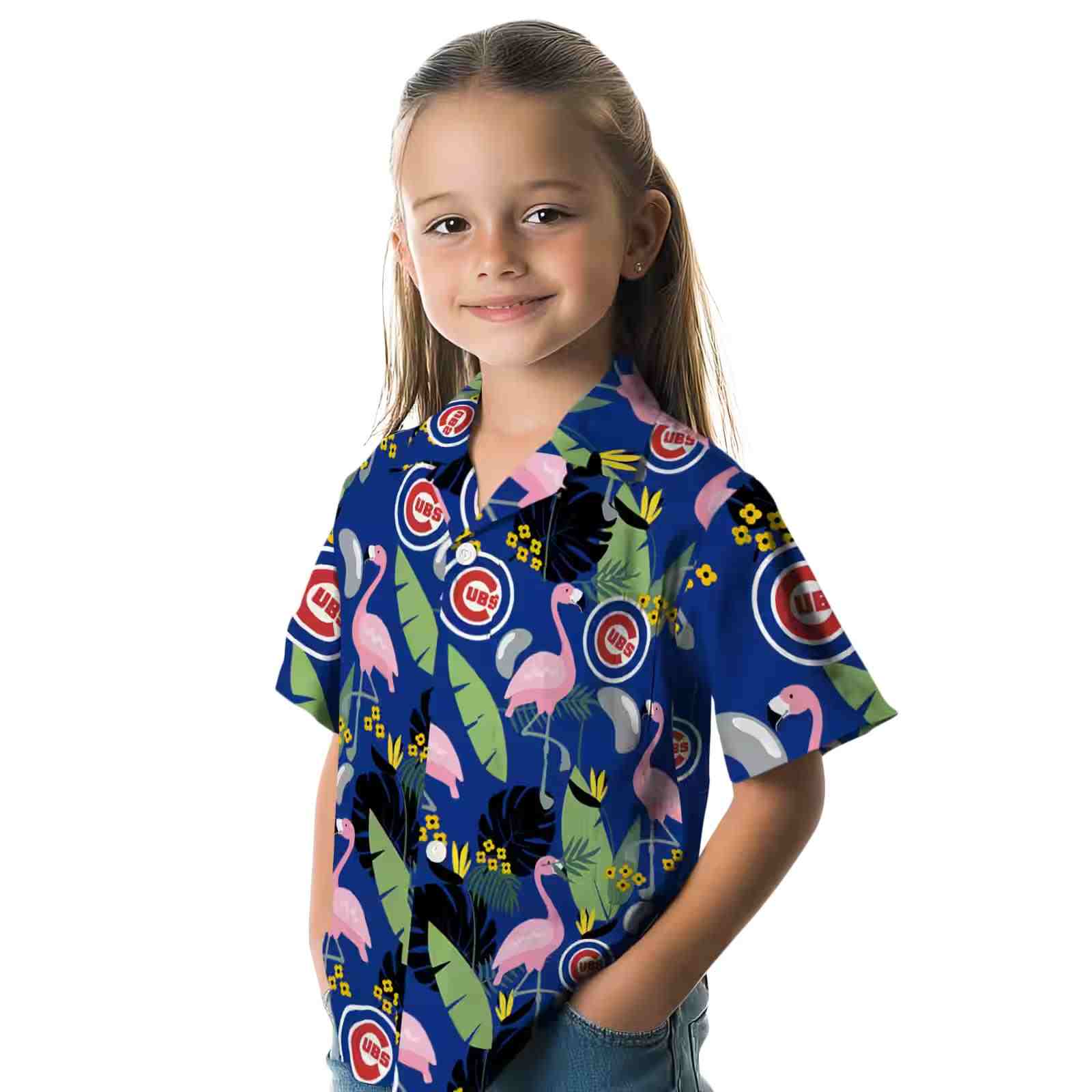 chicago cubs flamingo leaves blue hawaiian shirt premium grade