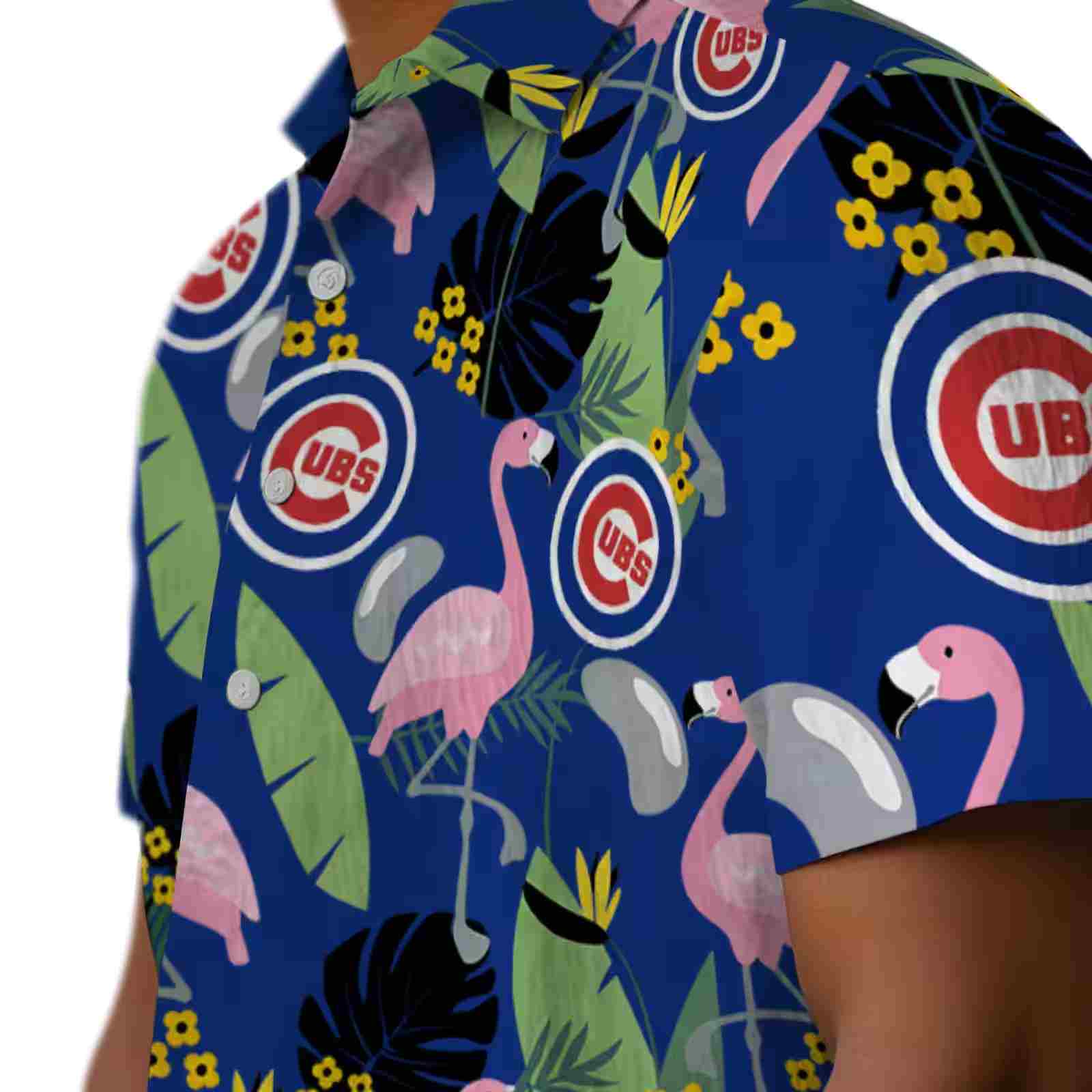 chicago cubs flamingo leaves blue hawaiian shirt trendy