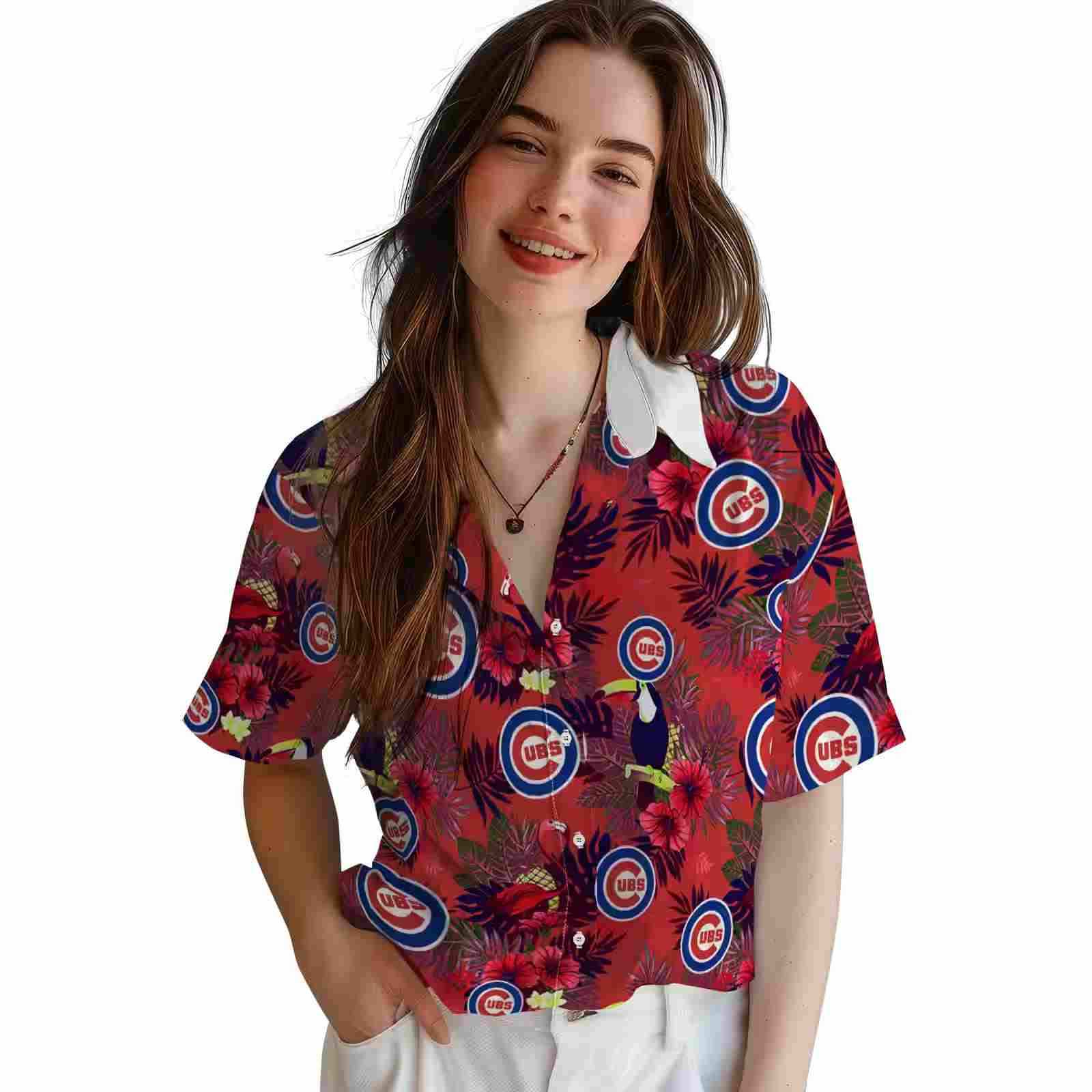 chicago cubs floral toucan blue red hawaiian shirt latest model