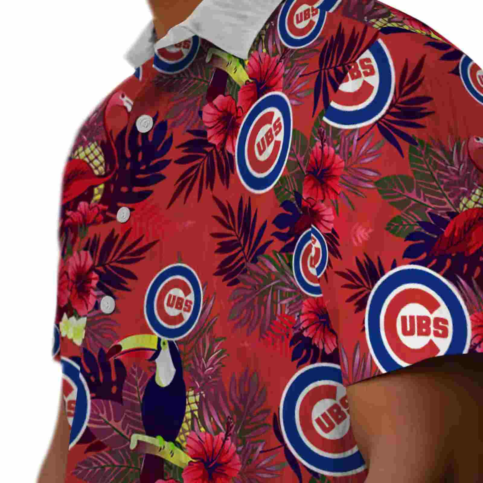 chicago cubs floral toucan blue red hawaiian shirt trendy