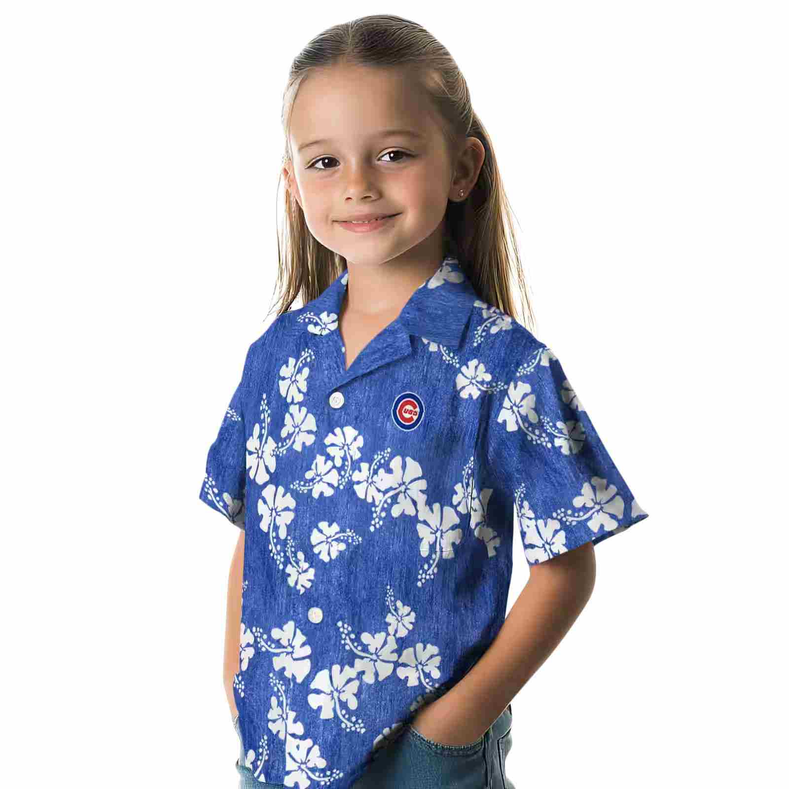 chicago cubs hibiscus clusters blue hawaiian shirt premium grade