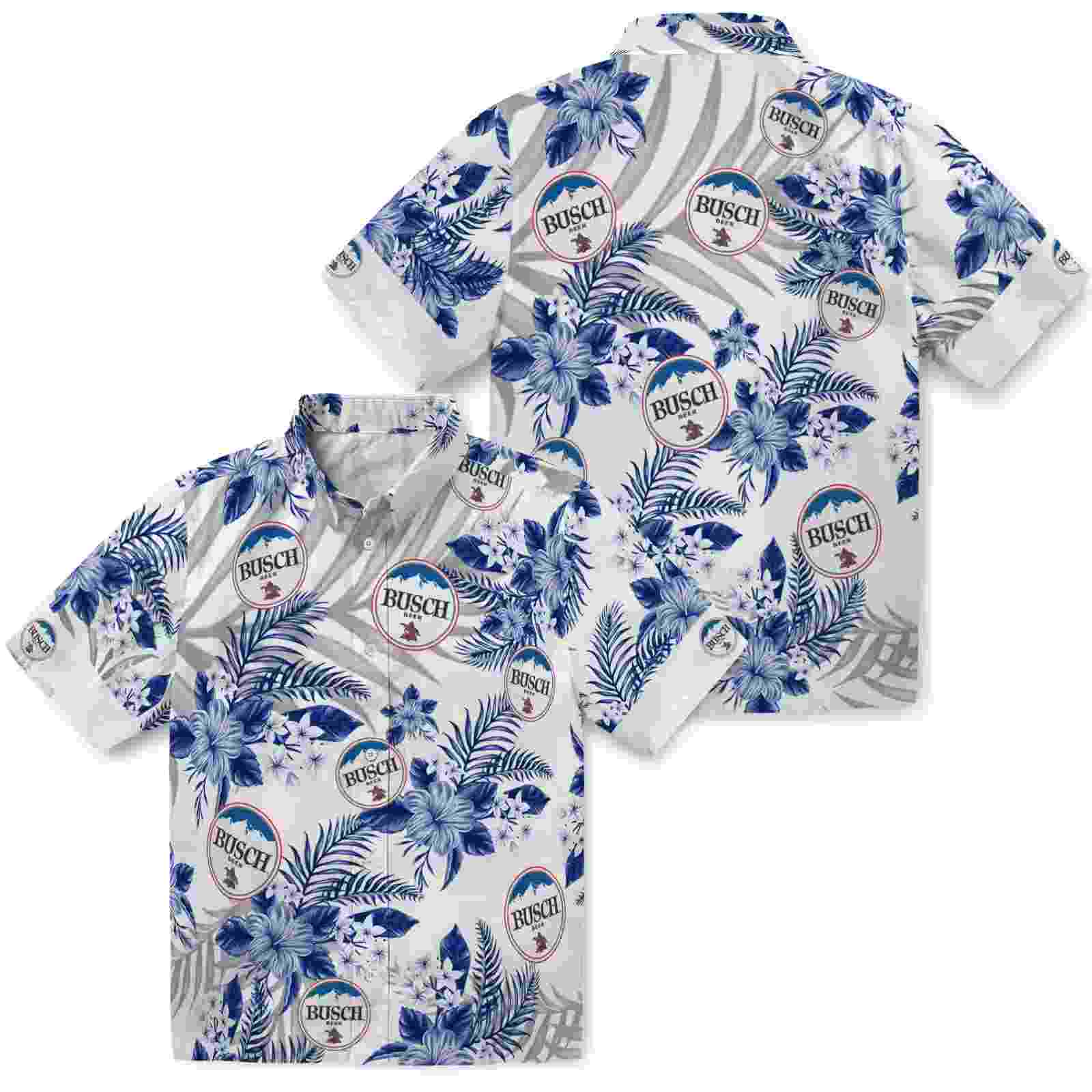 chicago cubs hibiscus palm leaves blue white hawaiian shirt high quality