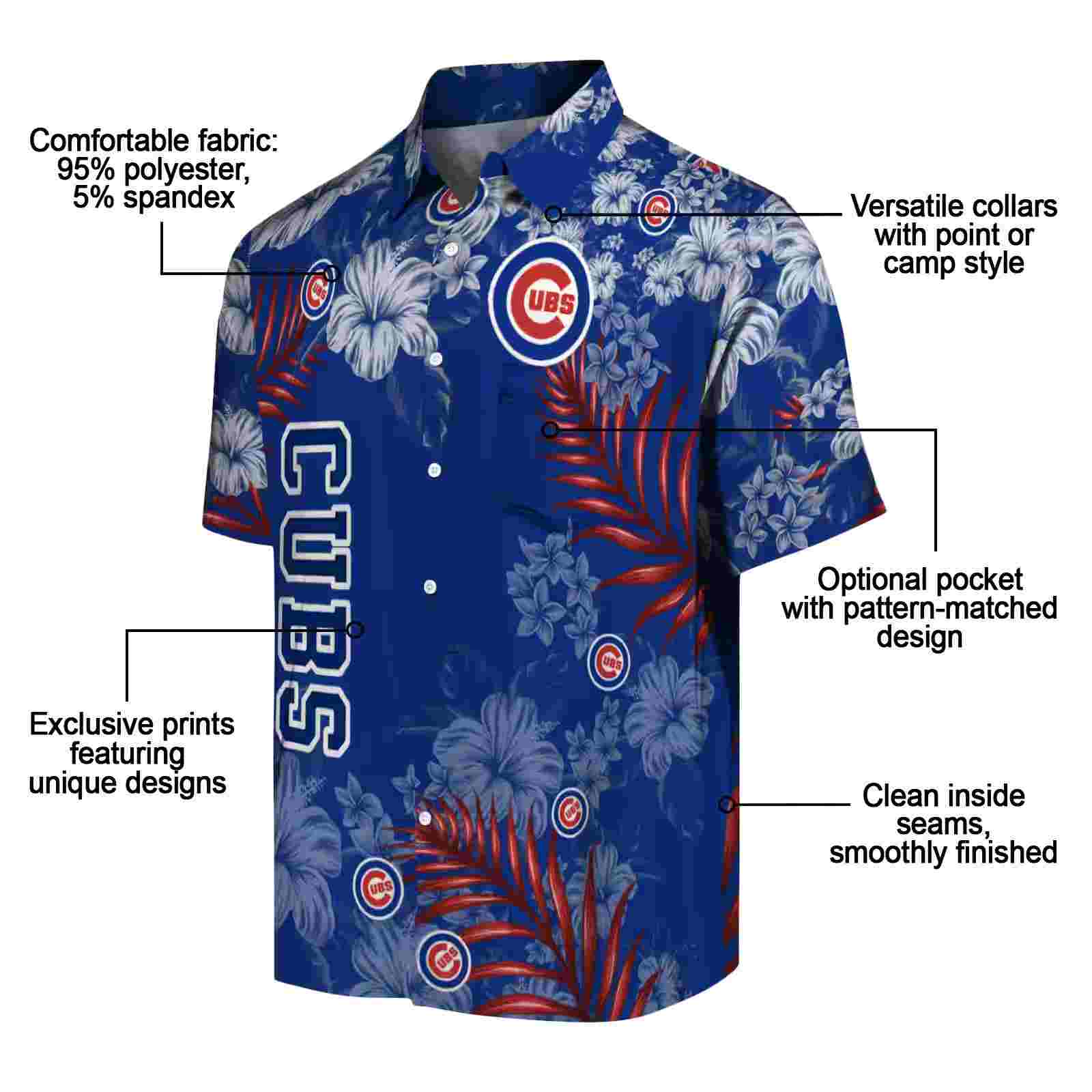 chicago cubs hibiscus print blue hawaiian shirt new arrival