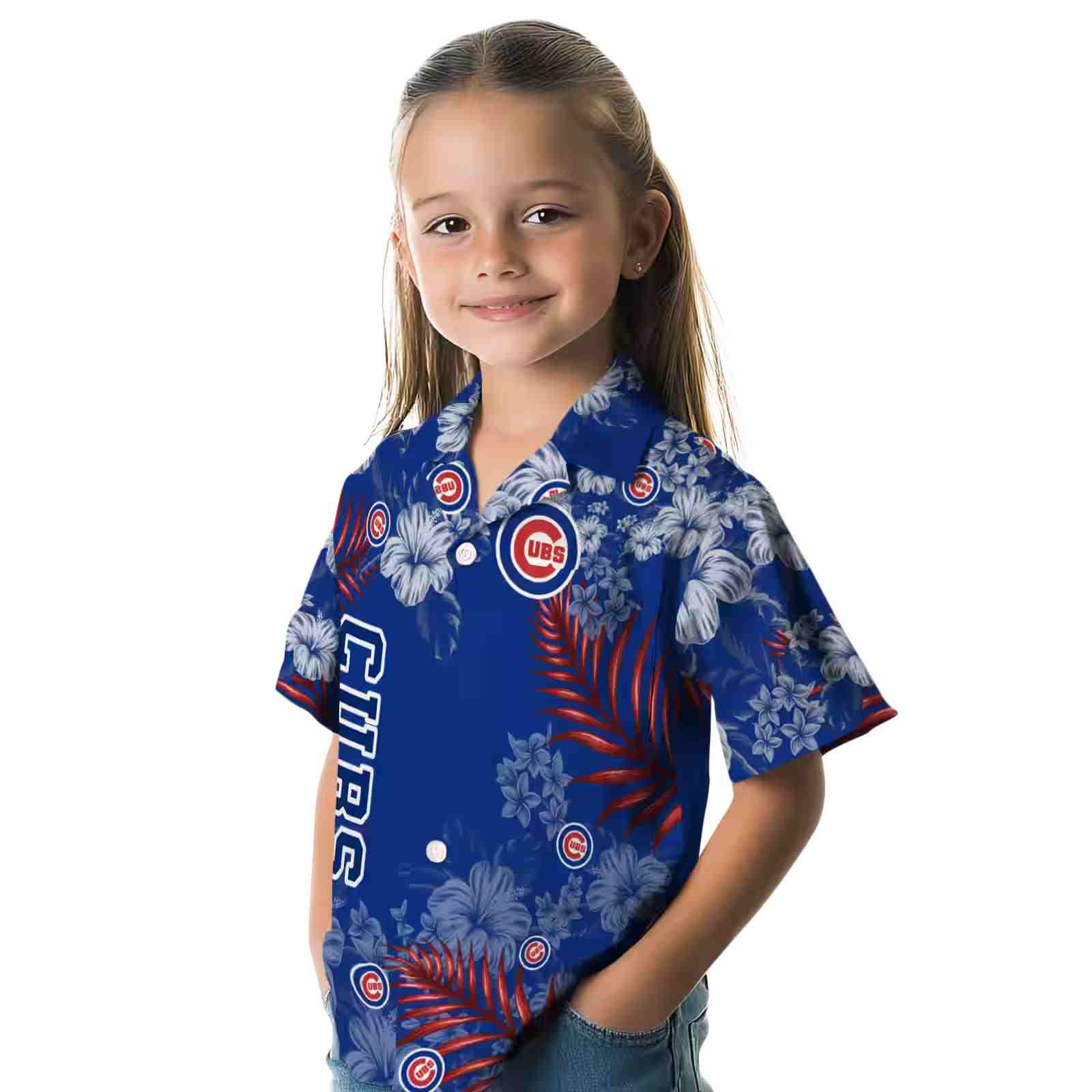 chicago cubs hibiscus print blue hawaiian shirt premium grade