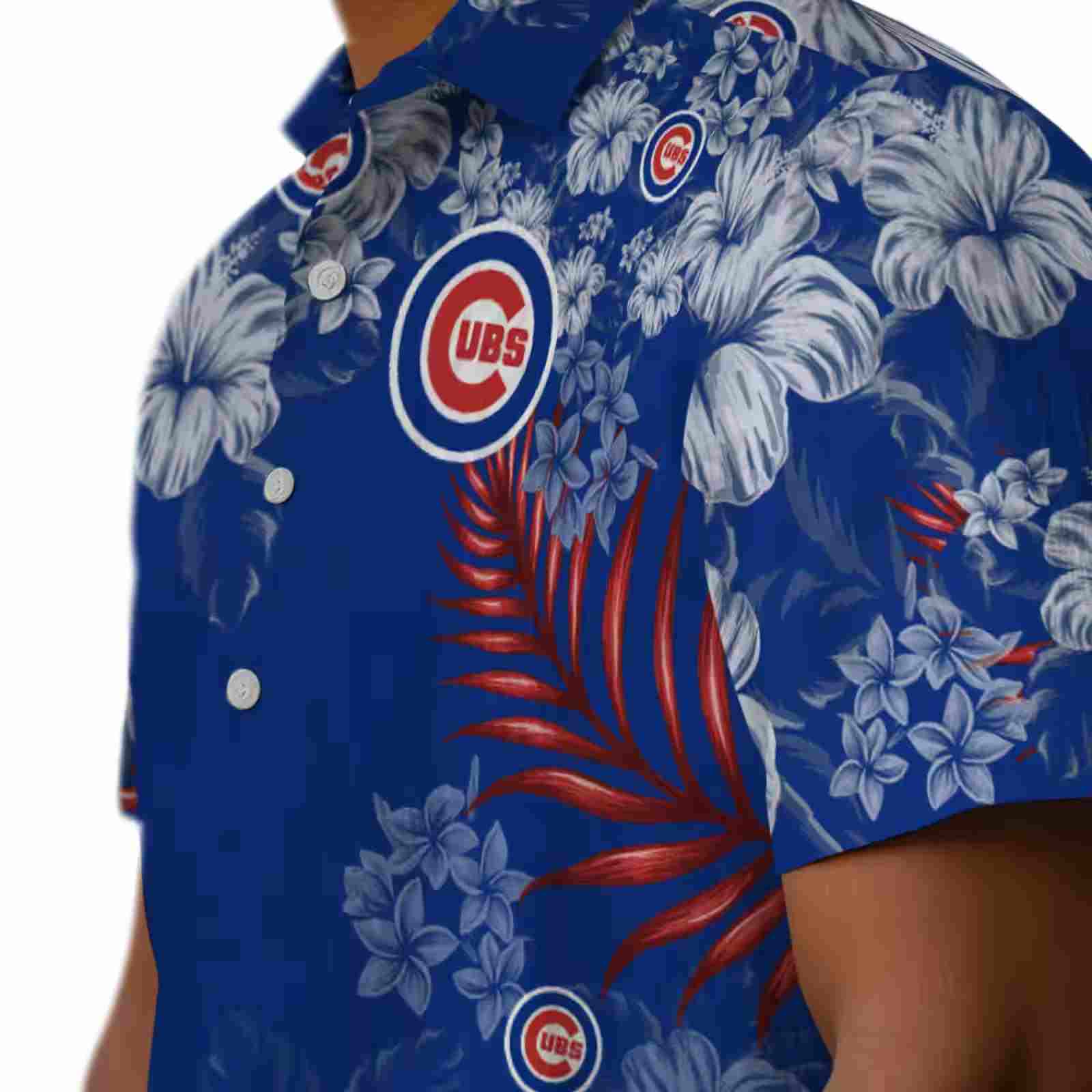 chicago cubs hibiscus print blue hawaiian shirt trendy