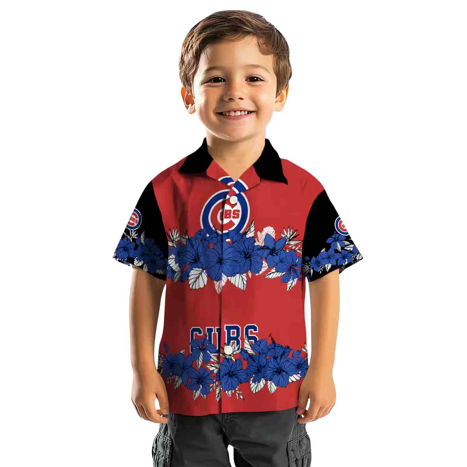 chicago cubs hibiscus stripe blue black hawaiian shirt top rated