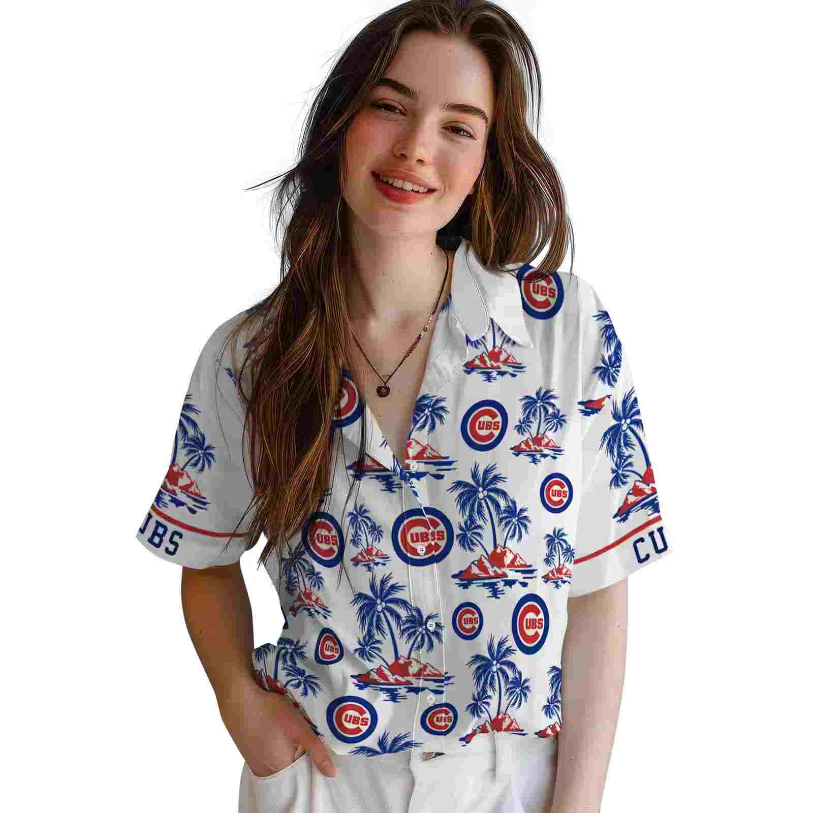 chicago cubs palm island print blue white hawaiian shirt latest model