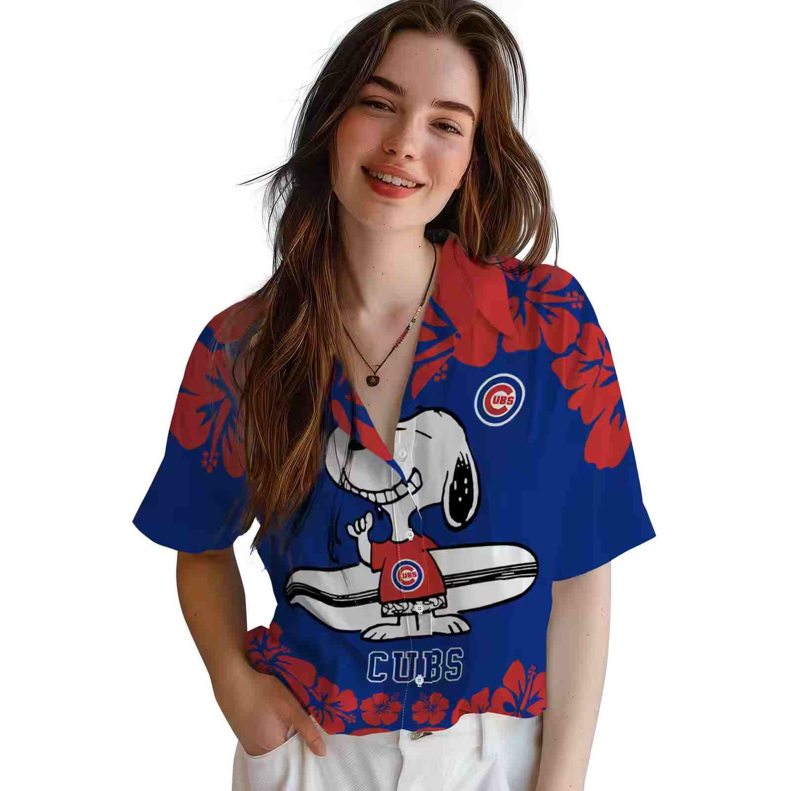 chicago cubs snoopy surf blue white hawaiian shirt latest model