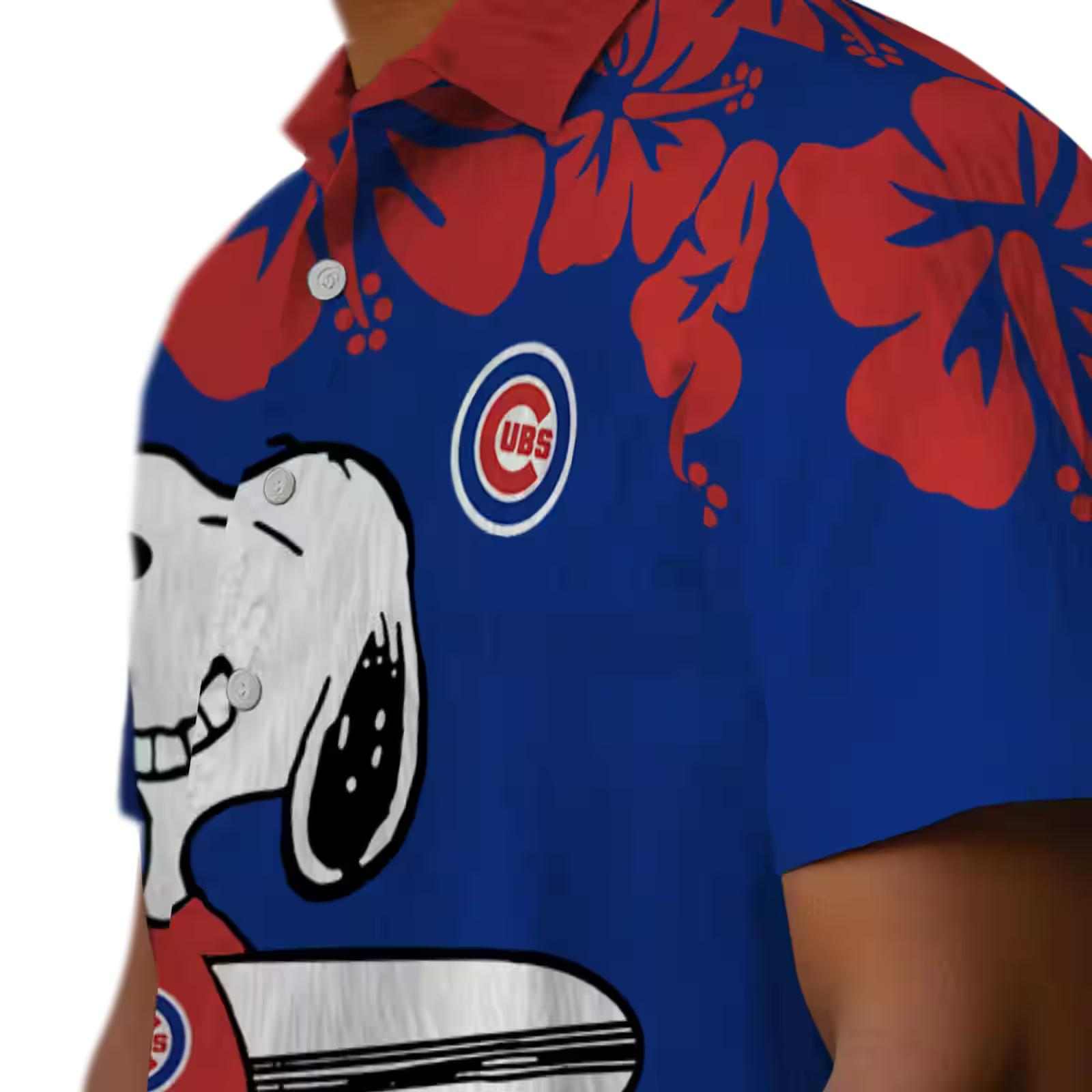 chicago cubs snoopy surf blue white hawaiian shirt trendy