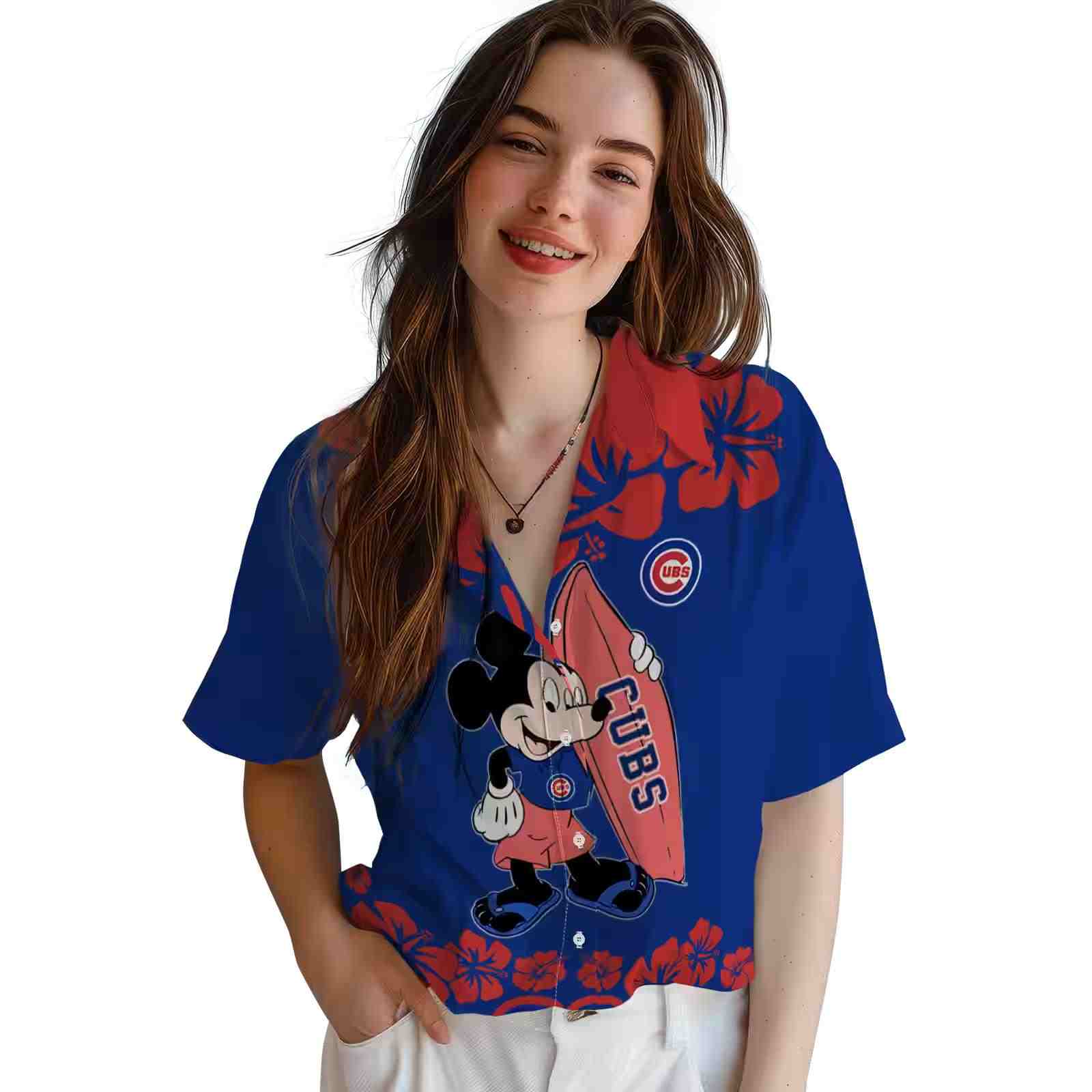 chicago cubs surfing mickey blue hawaiian shirt latest model