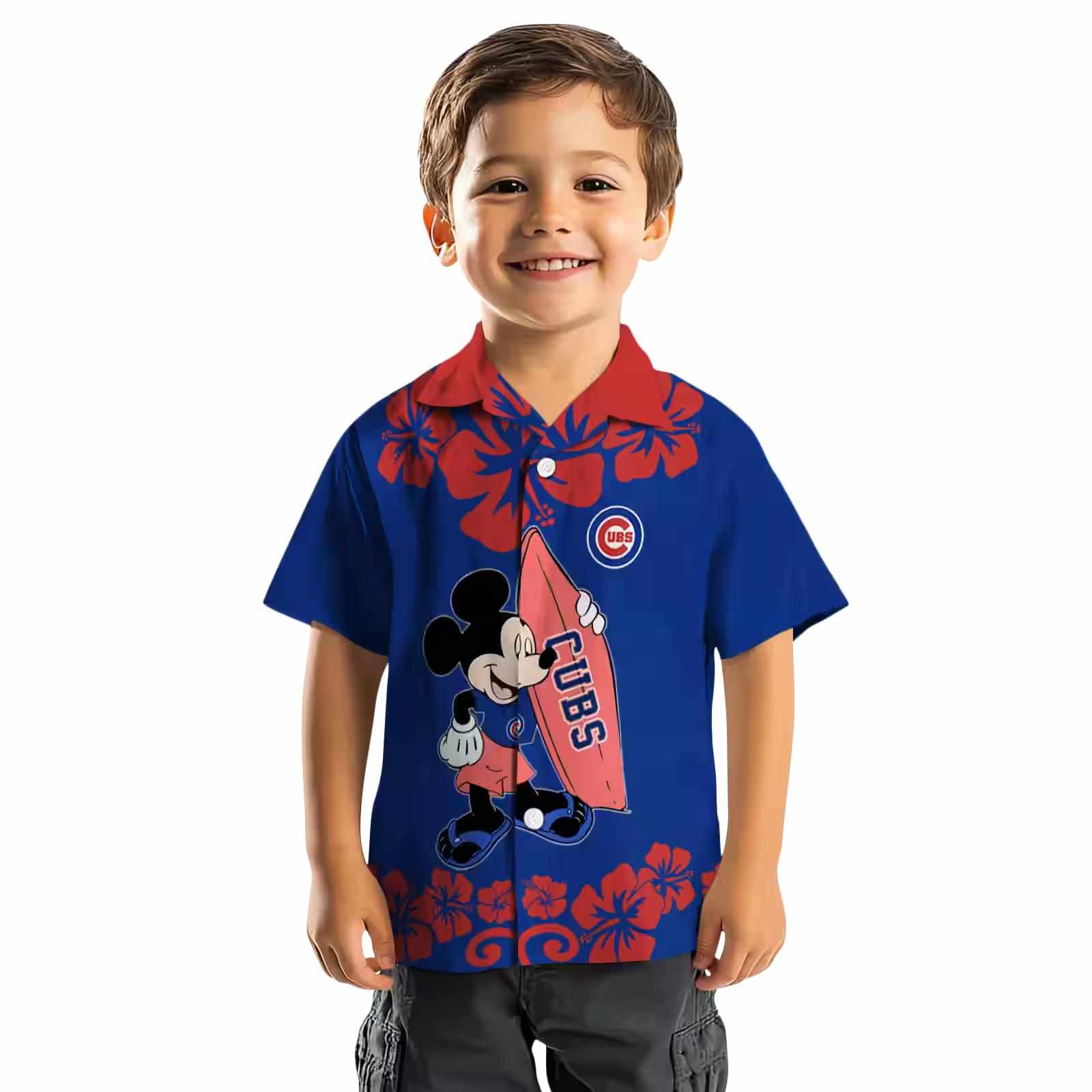 chicago cubs surfing mickey blue hawaiian shirt top rated