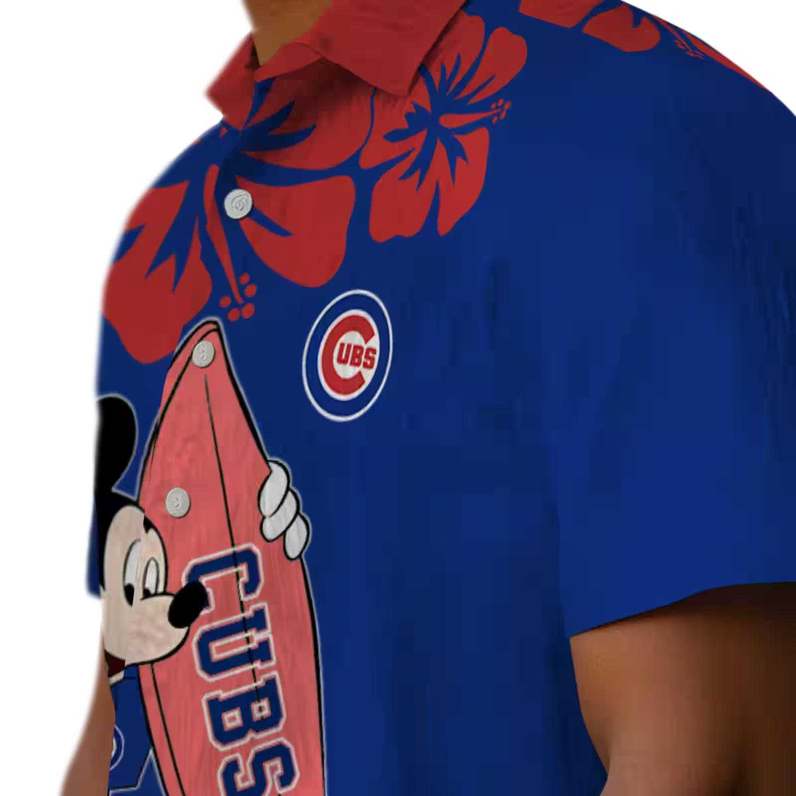 chicago cubs surfing mickey blue hawaiian shirt trendy