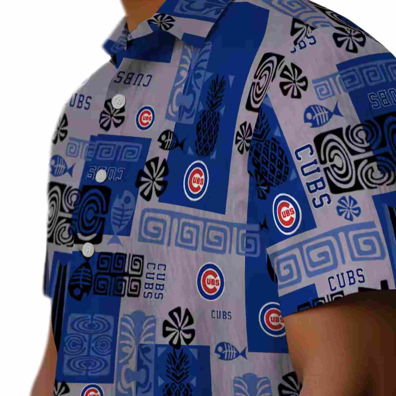 chicago cubs tribal symbols blue hawaiian shirt trendy