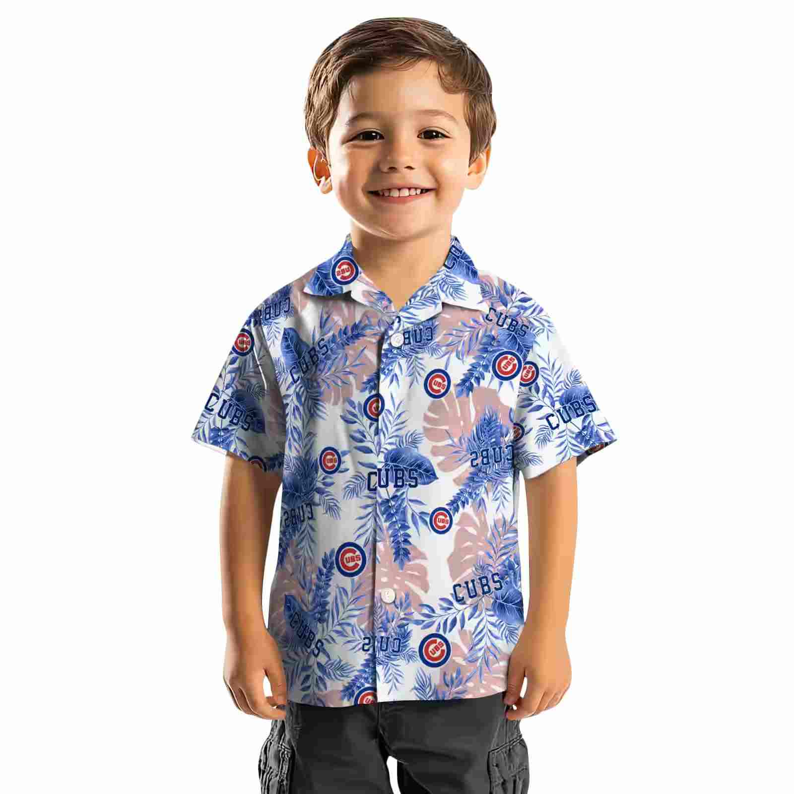 chicago cubs tropical leaves white hawaiian shirt top rated