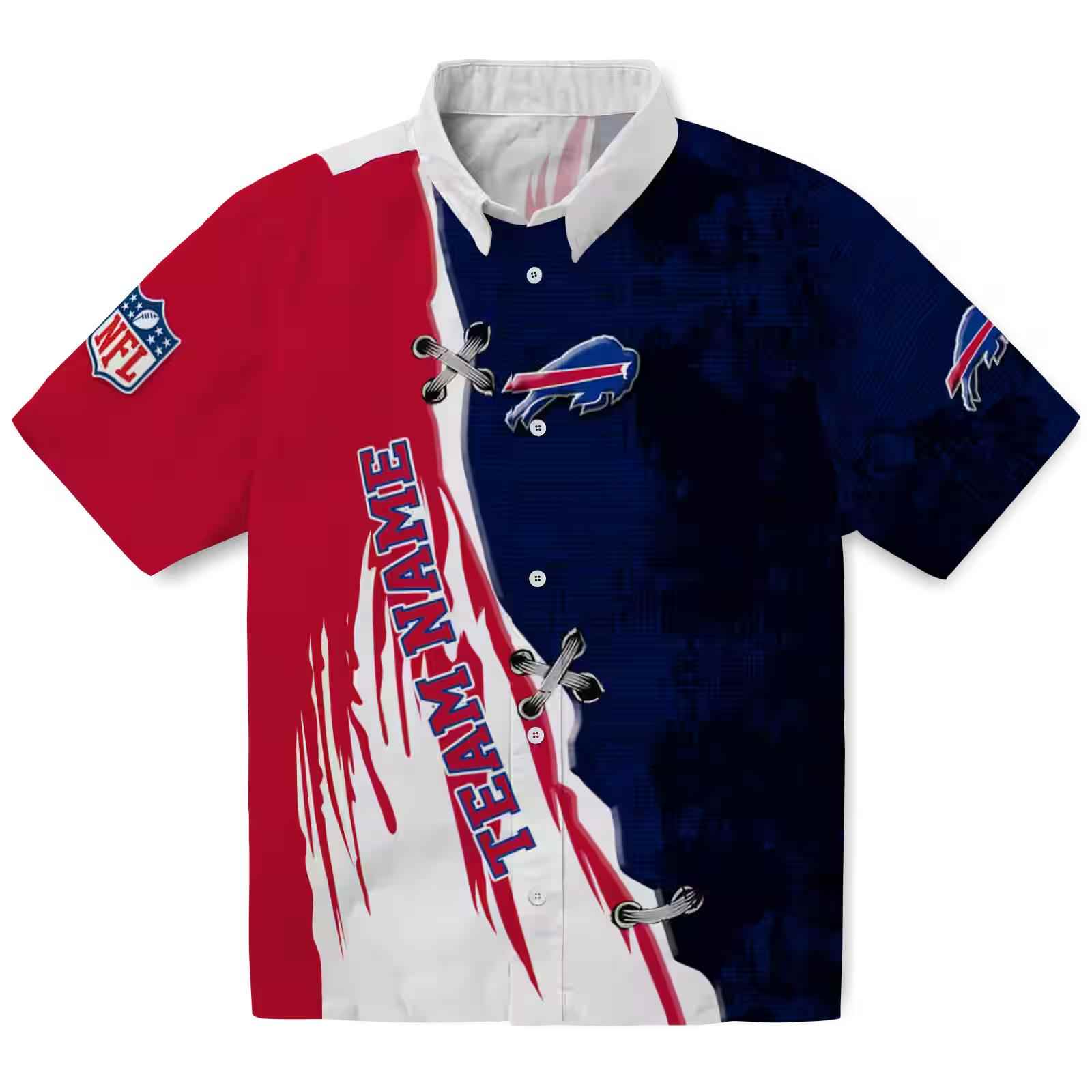 Custom Buffalo Bills Edgy Streaks Blue White Hawaiian Shirt