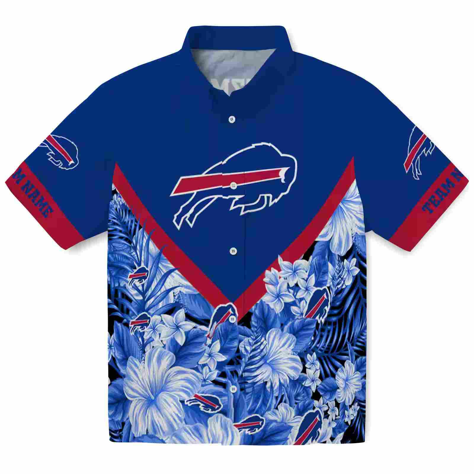 Custom Buffalo Bills Floral Chevron Blue Hawaiian Shirt