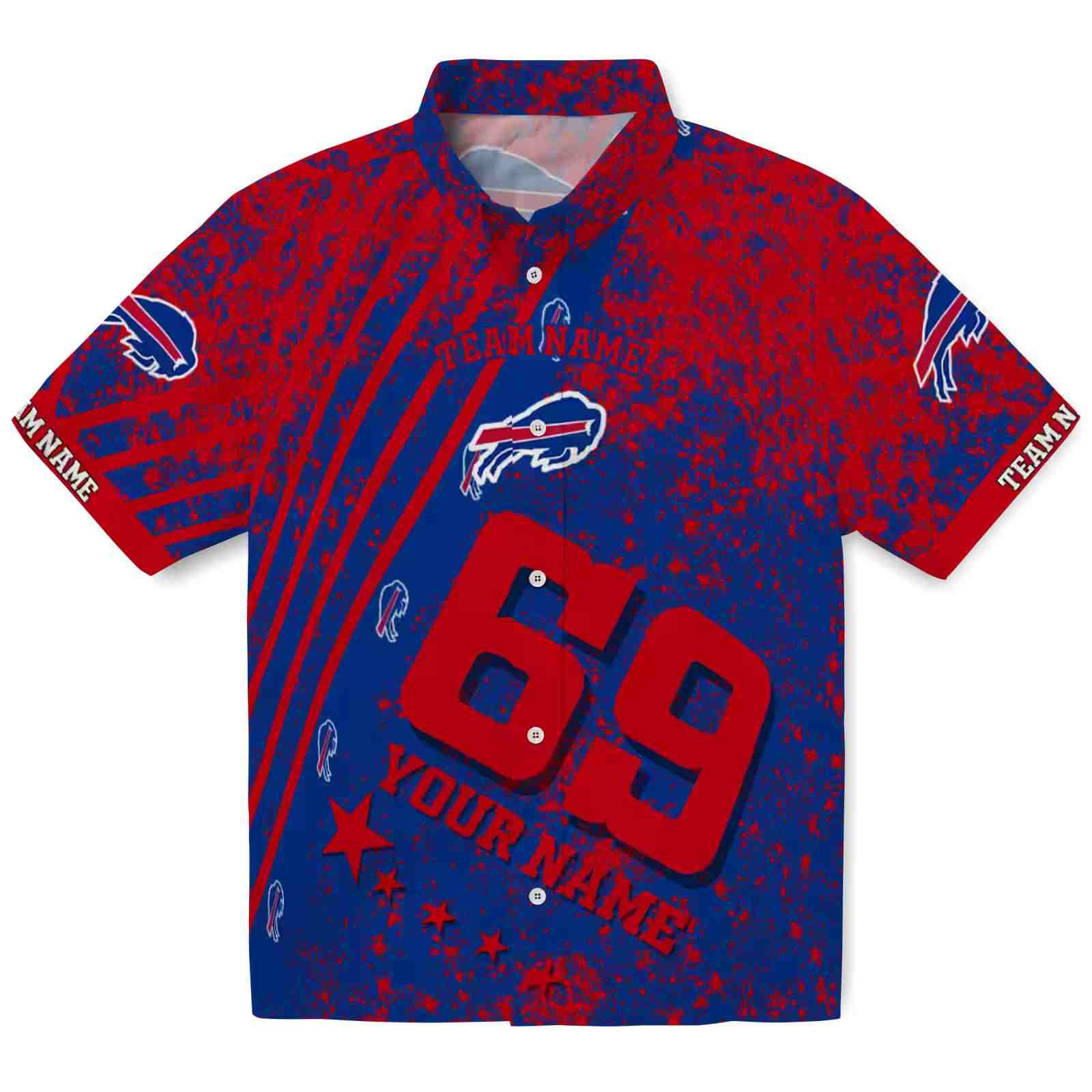 Custom Buffalo Bills Star Stripes Blue Hawaiian Shirt