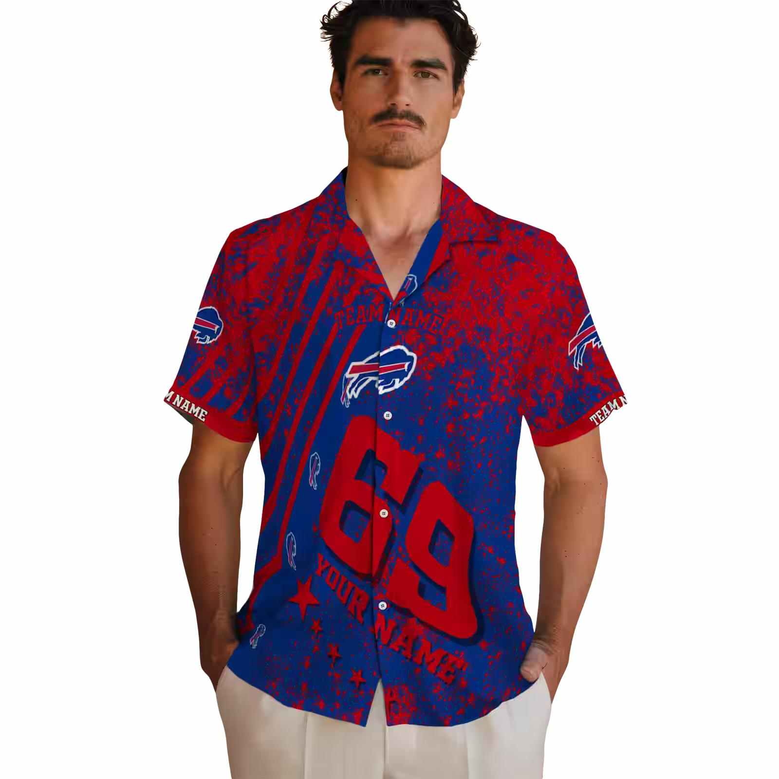 custom buffalo bills star stripes blue hawaiian shirt fashion forward