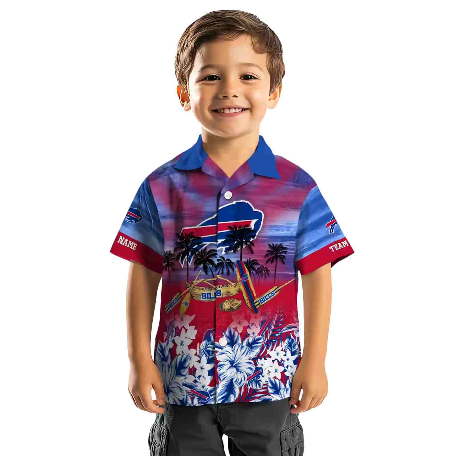 custom buffalo bills tropical canoe blue hawaiian shirt top rated