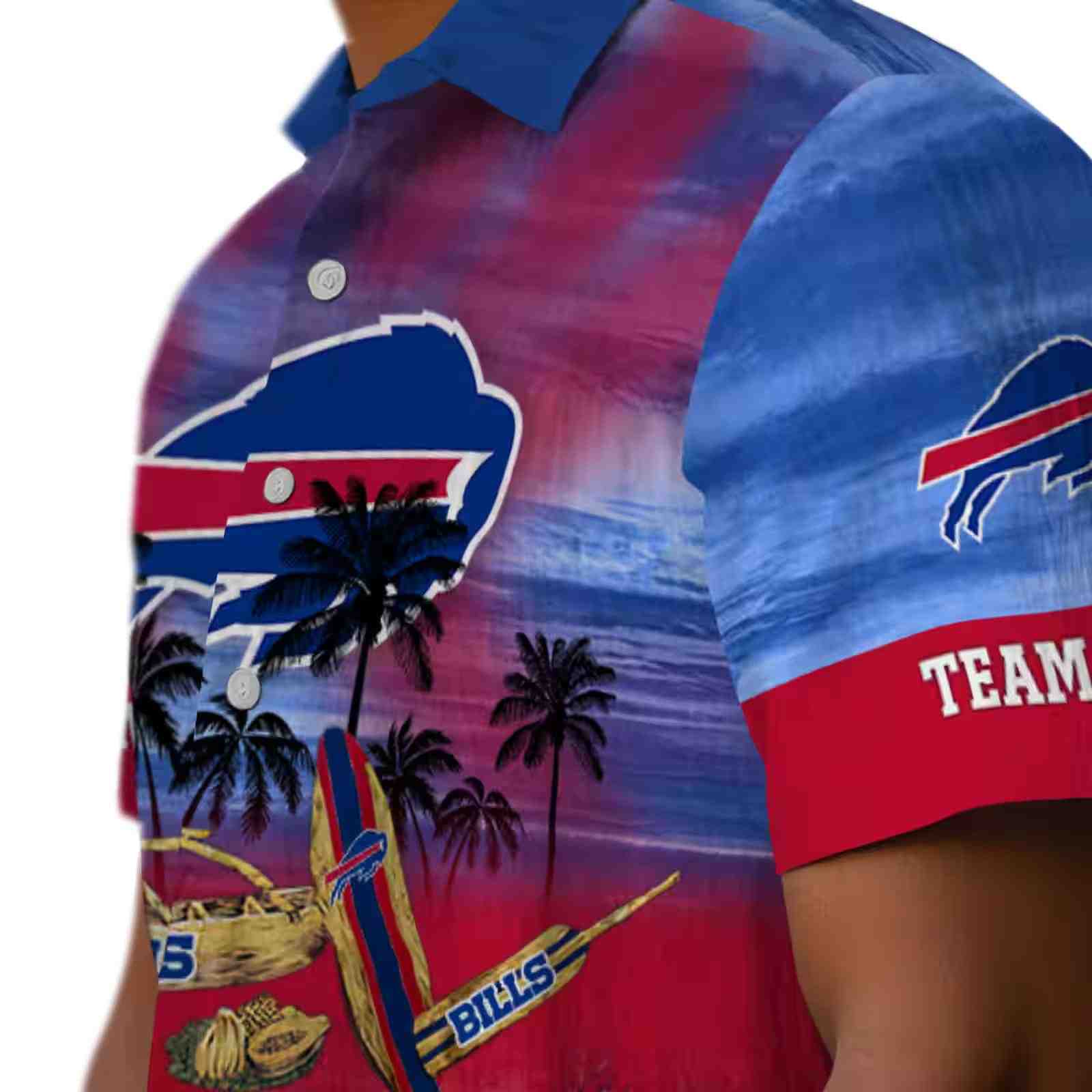 custom buffalo bills tropical canoe blue hawaiian shirt trendy