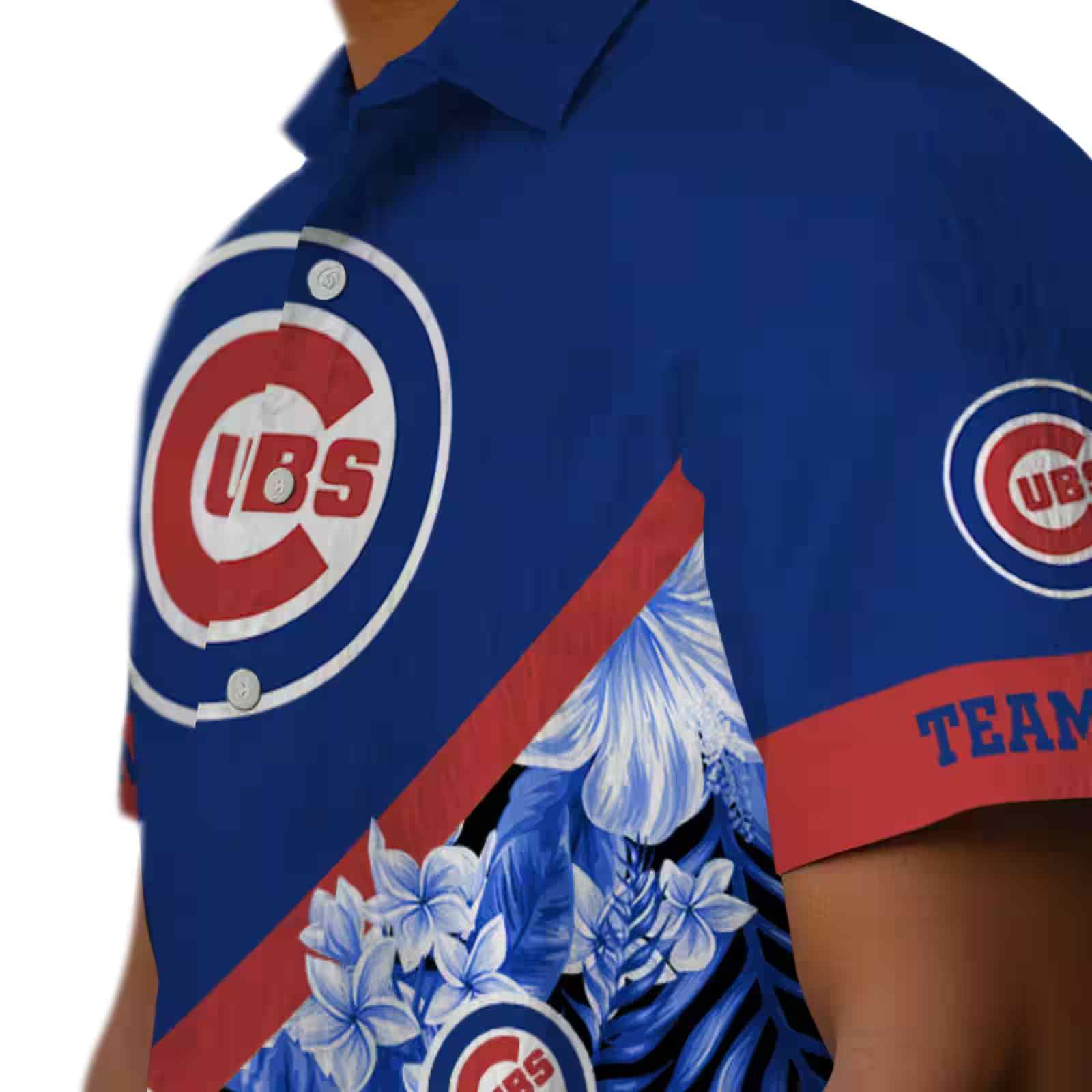 custom chicago cubs floral chevron blue hawaiian shirt trendy