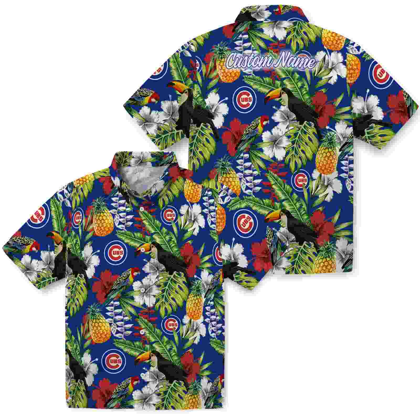 custom chicago cubs tropical toucan blue green hawaiian shirt high quality