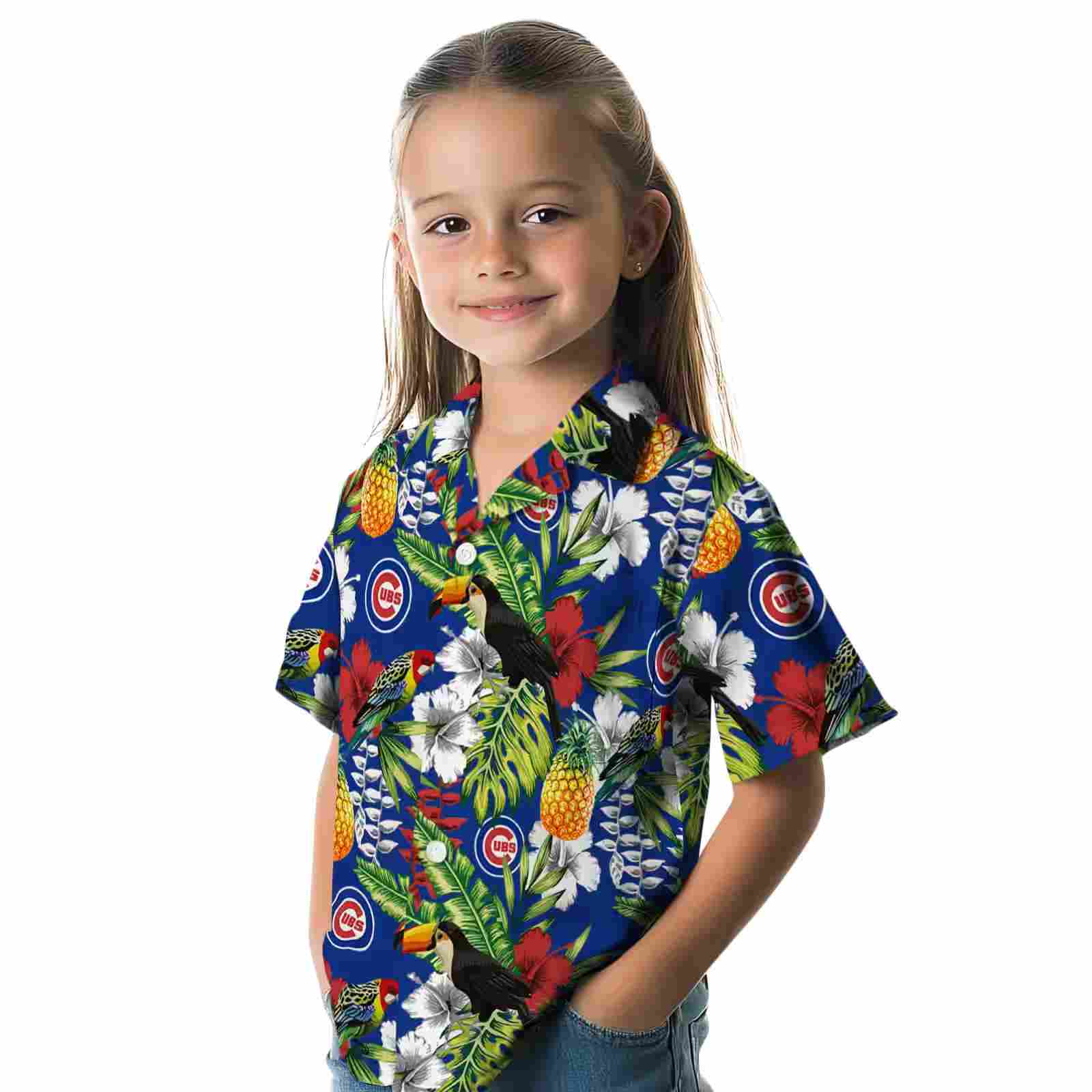 custom chicago cubs tropical toucan blue green hawaiian shirt premium grade