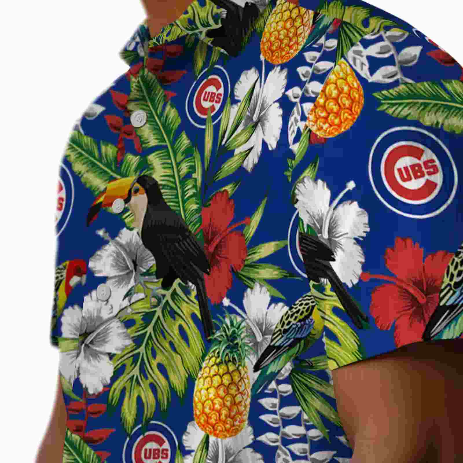 custom chicago cubs tropical toucan blue green hawaiian shirt trendy