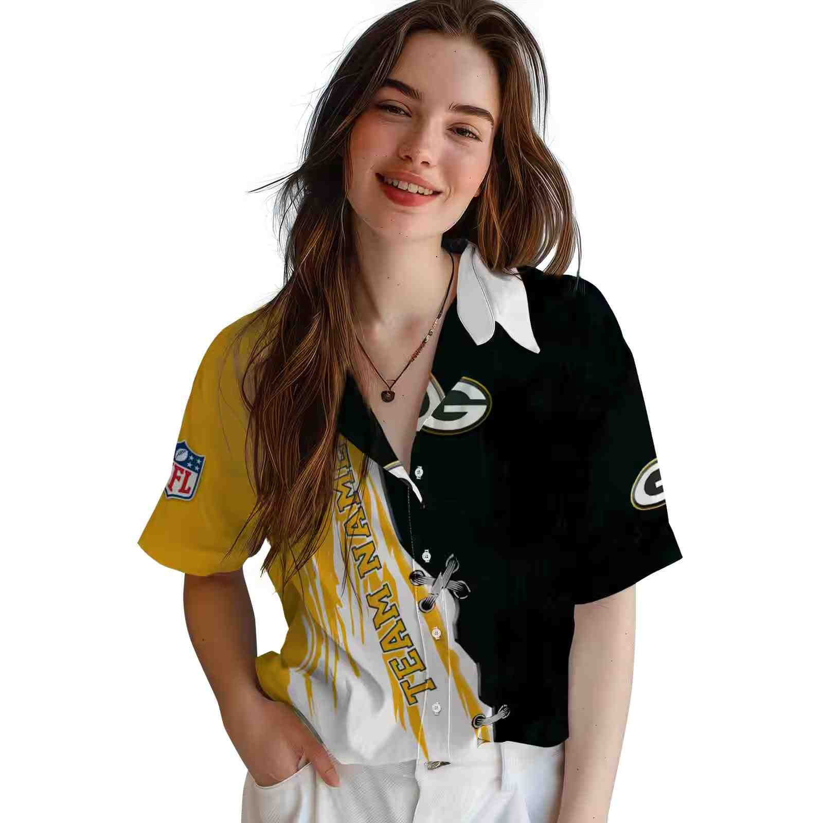 custom green bay packers edgy streaks green white hawaiian shirt latest model