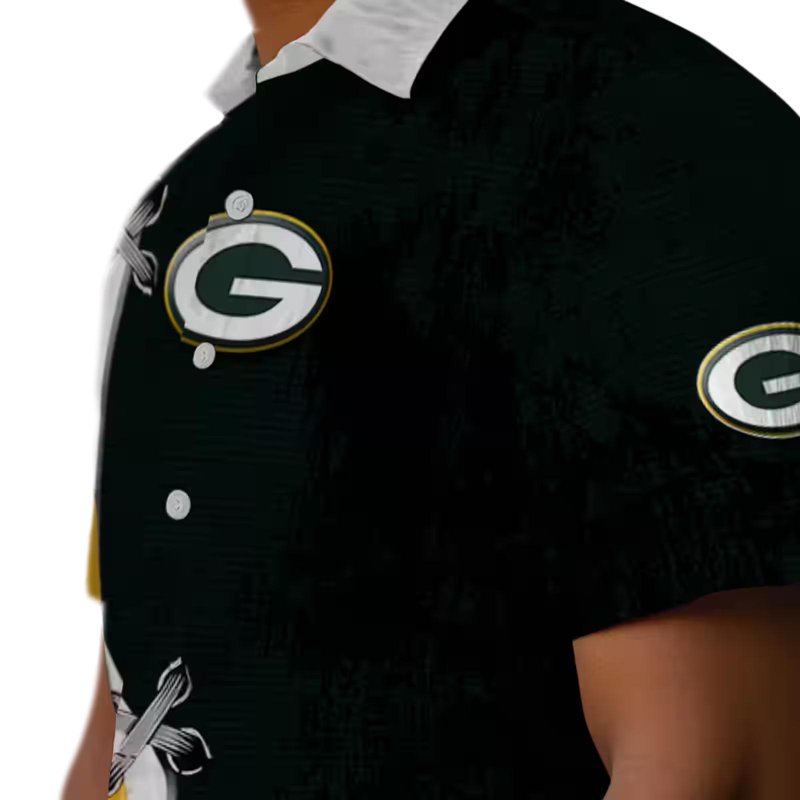 custom green bay packers edgy streaks green white hawaiian shirt trendy