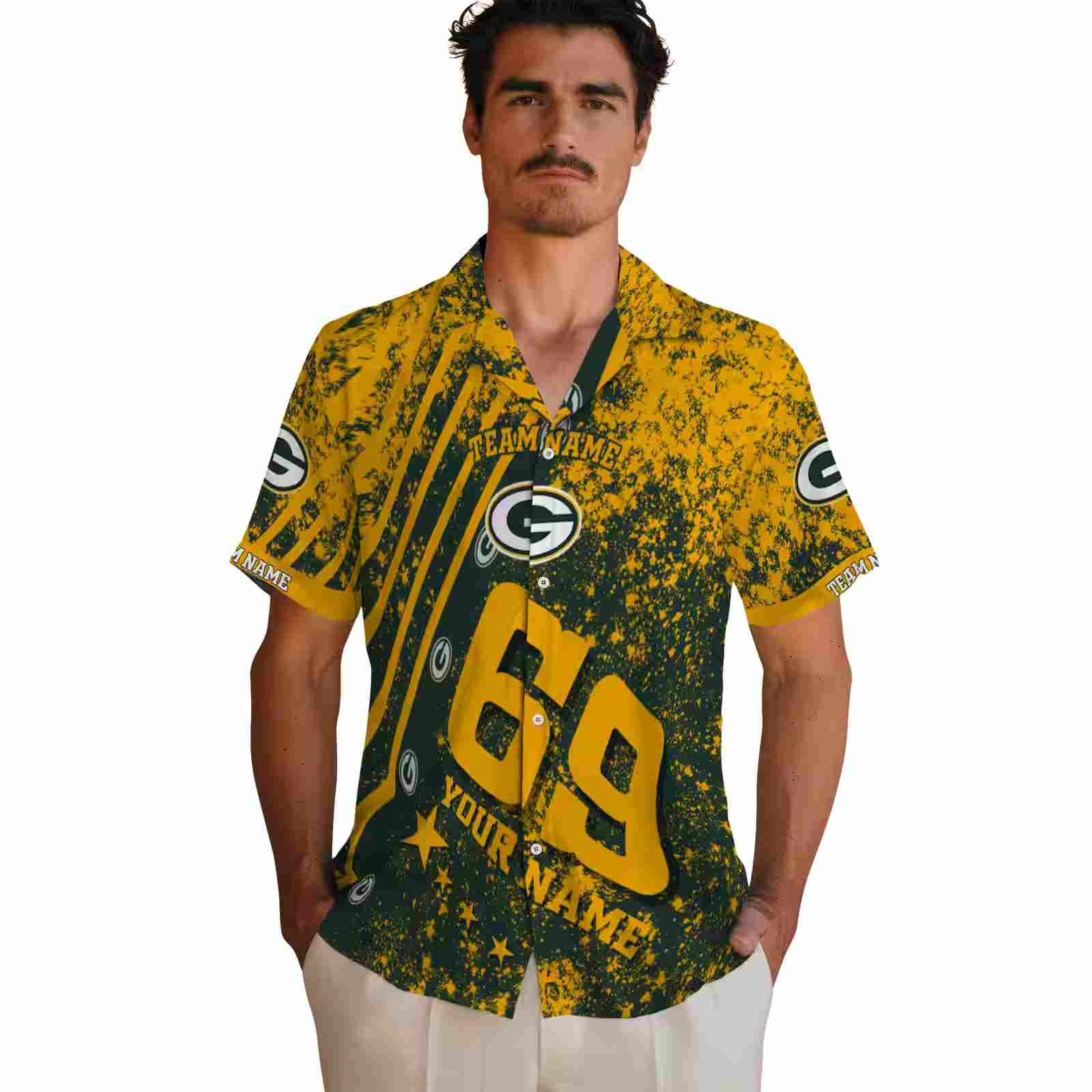 custom green bay packers star stripes green hawaiian shirt fashion forward