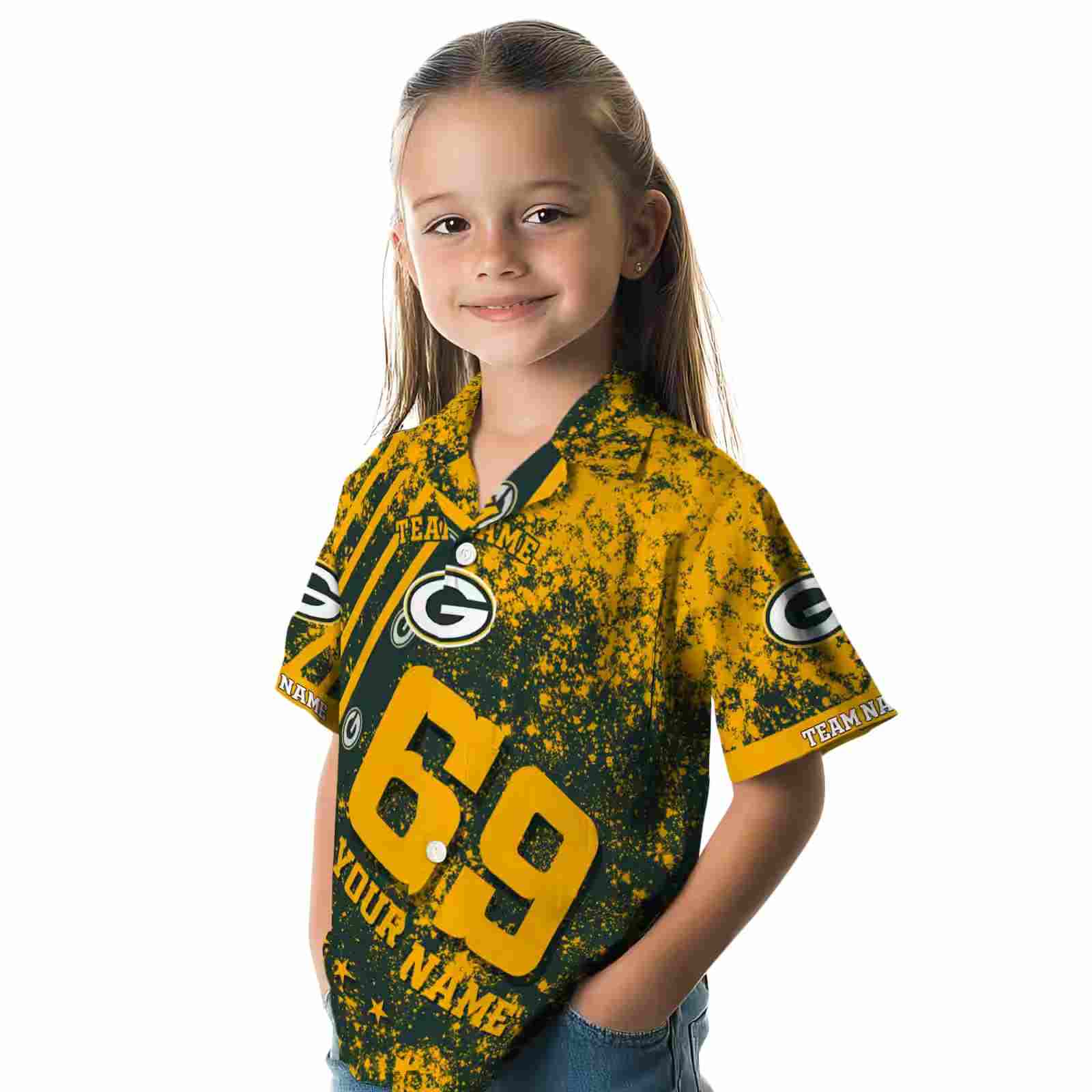 custom green bay packers star stripes green hawaiian shirt premium grade