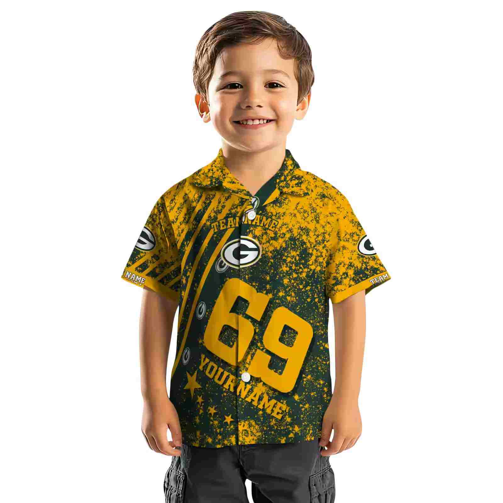 custom green bay packers star stripes green hawaiian shirt top rated