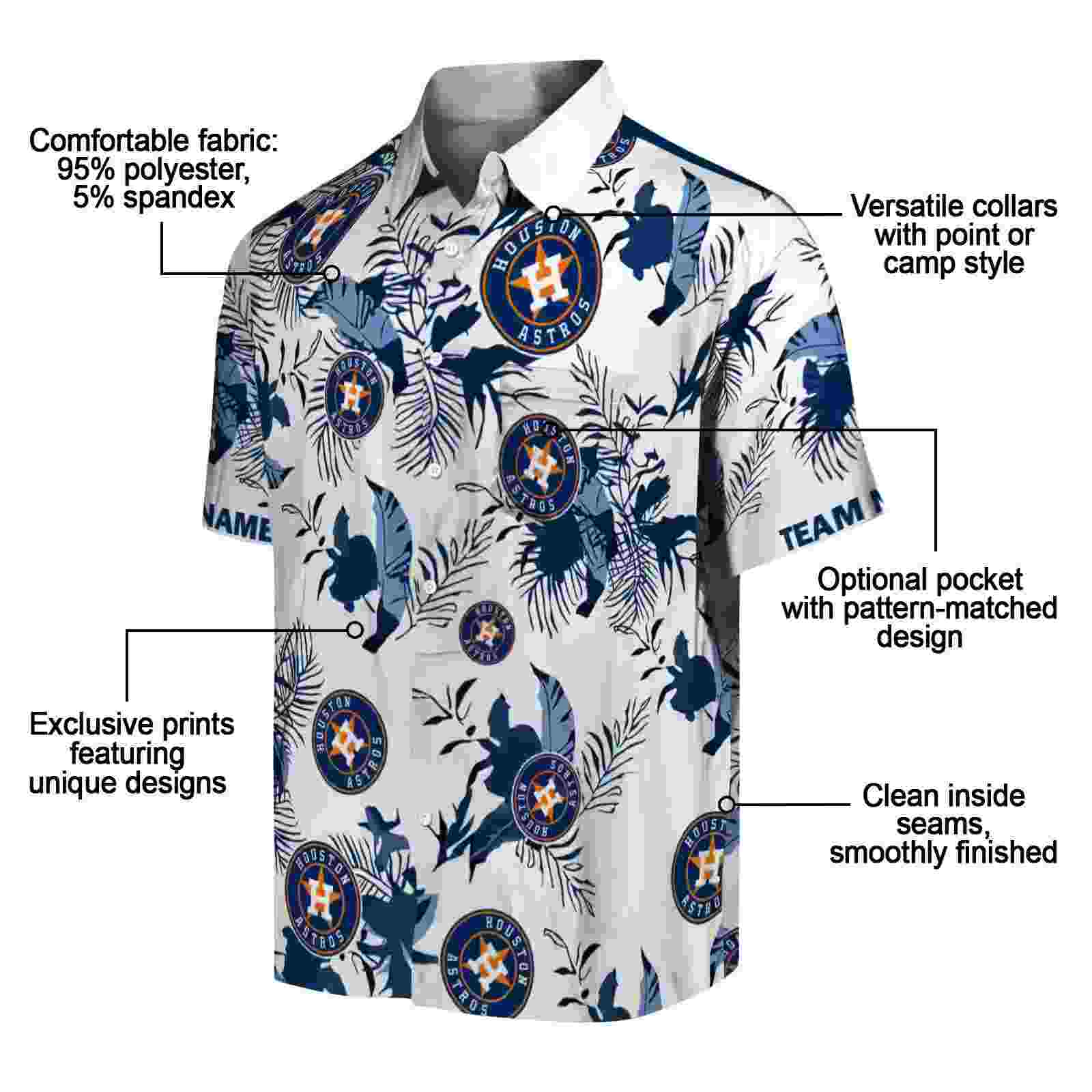 custom houston astros botanical theme blue white hawaiian shirt new arrival