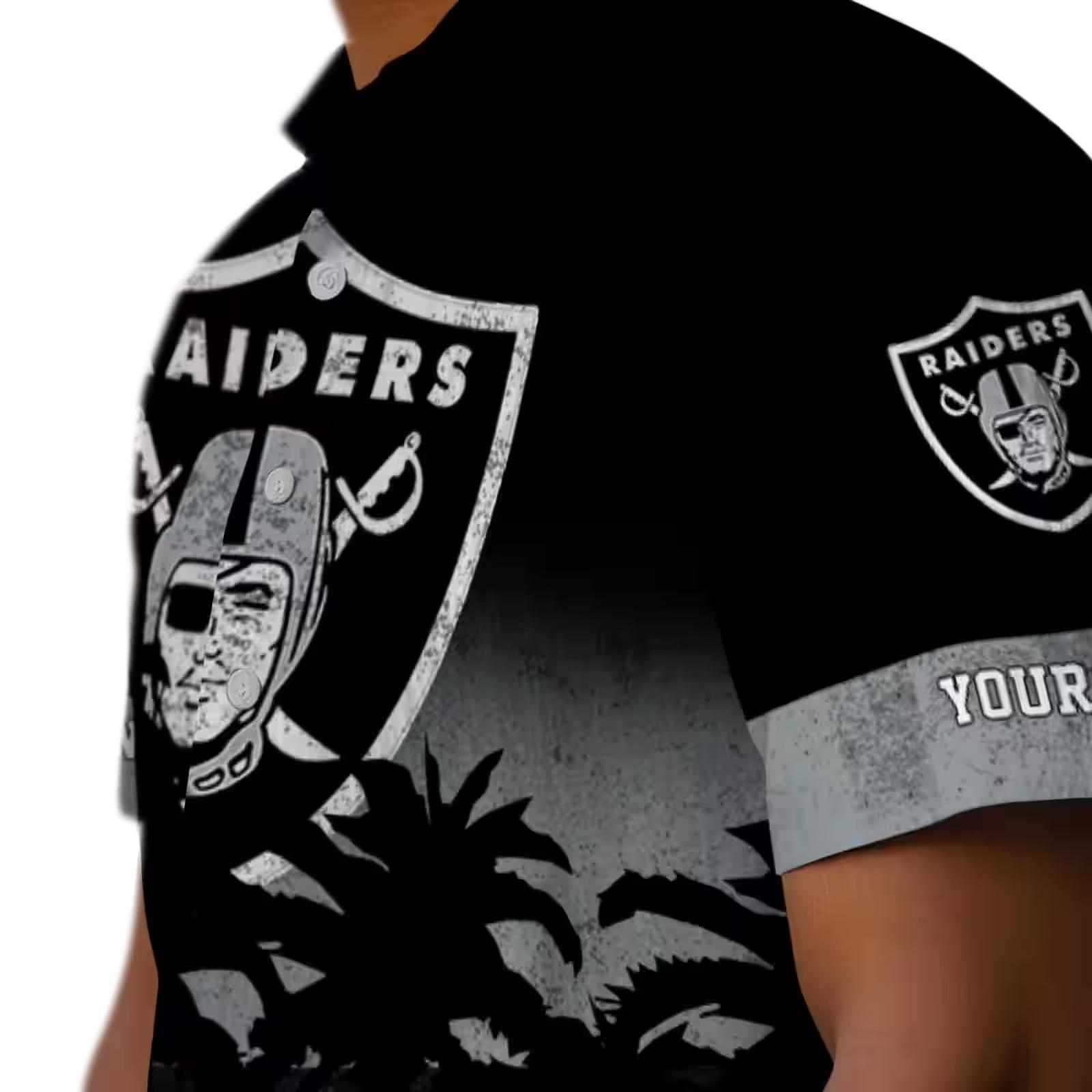 custom las vegas raiders sunset pattern black hawaiian shirt trendy