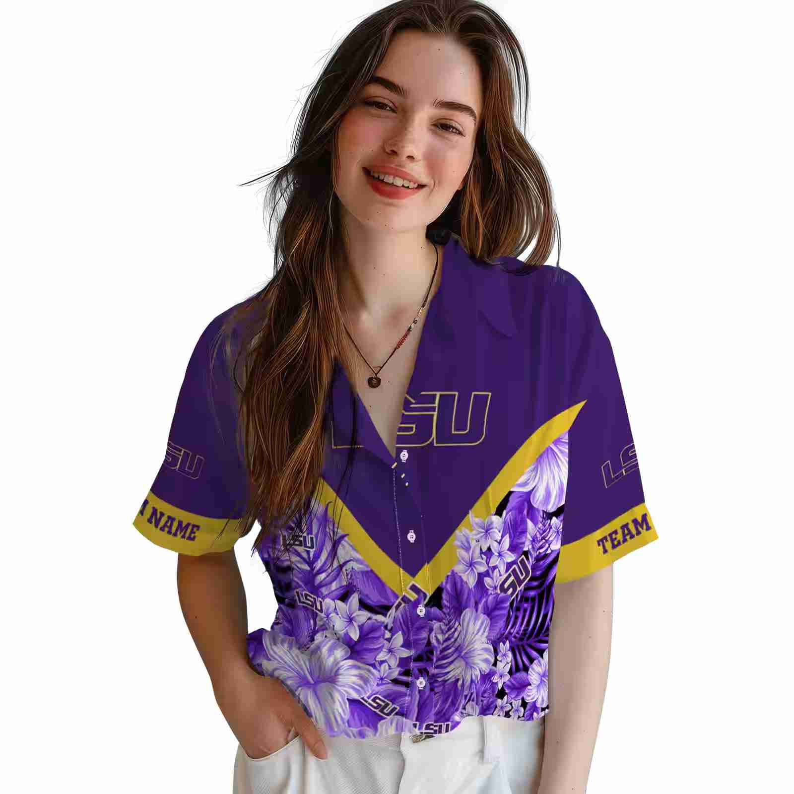 custom lsu tigers floral chevron purple hawaiian shirt latest model