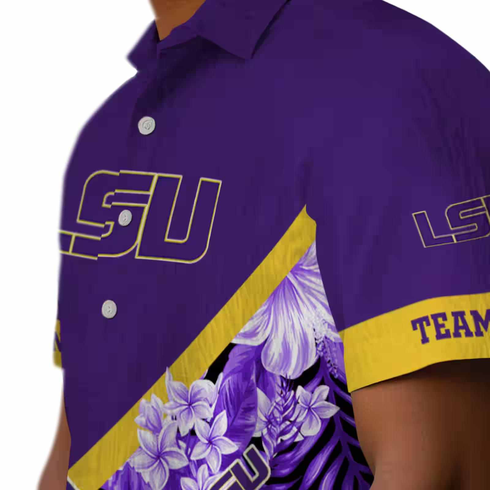 custom lsu tigers floral chevron purple hawaiian shirt trendy