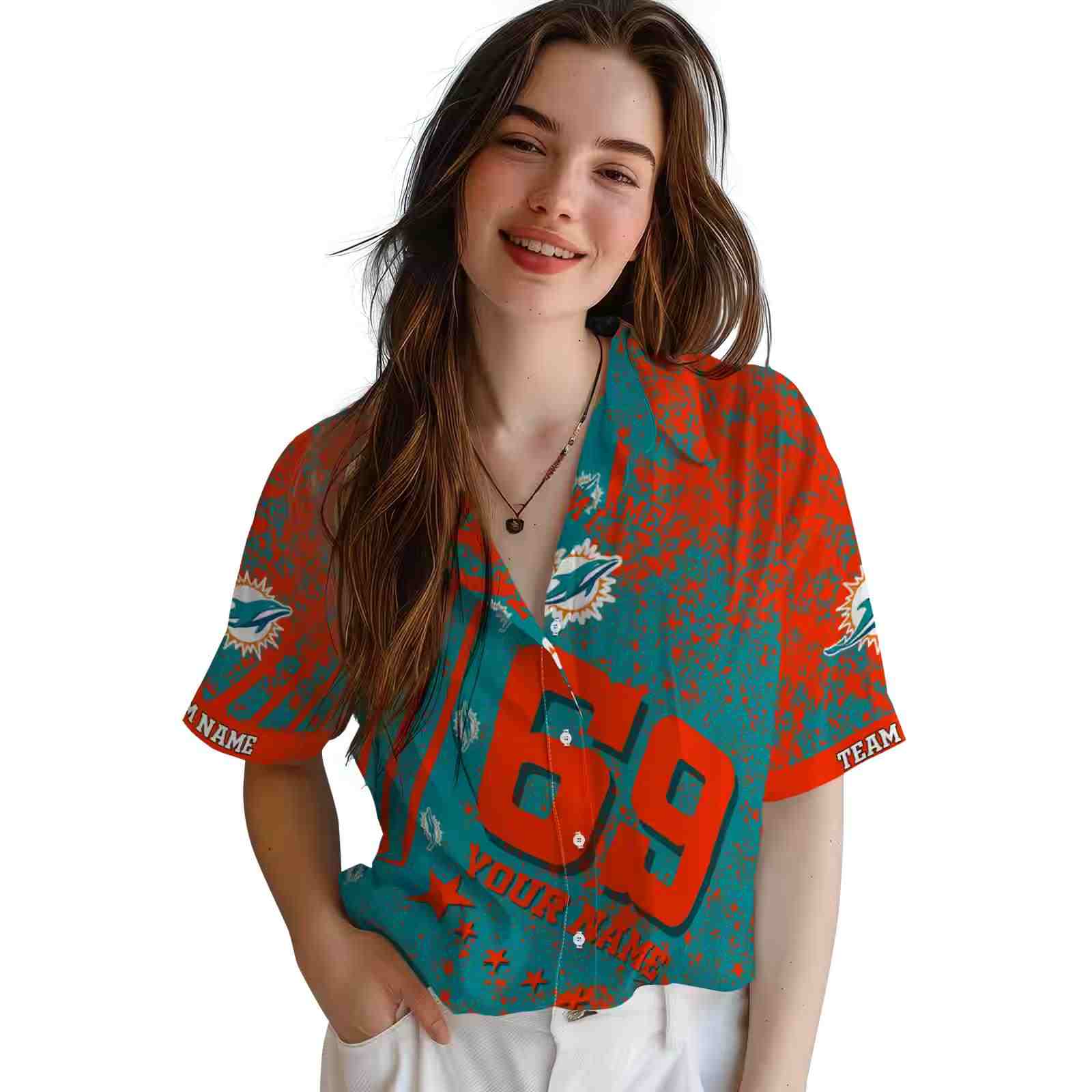 custom miami dolphins star stripes aqua hawaiian shirt latest model