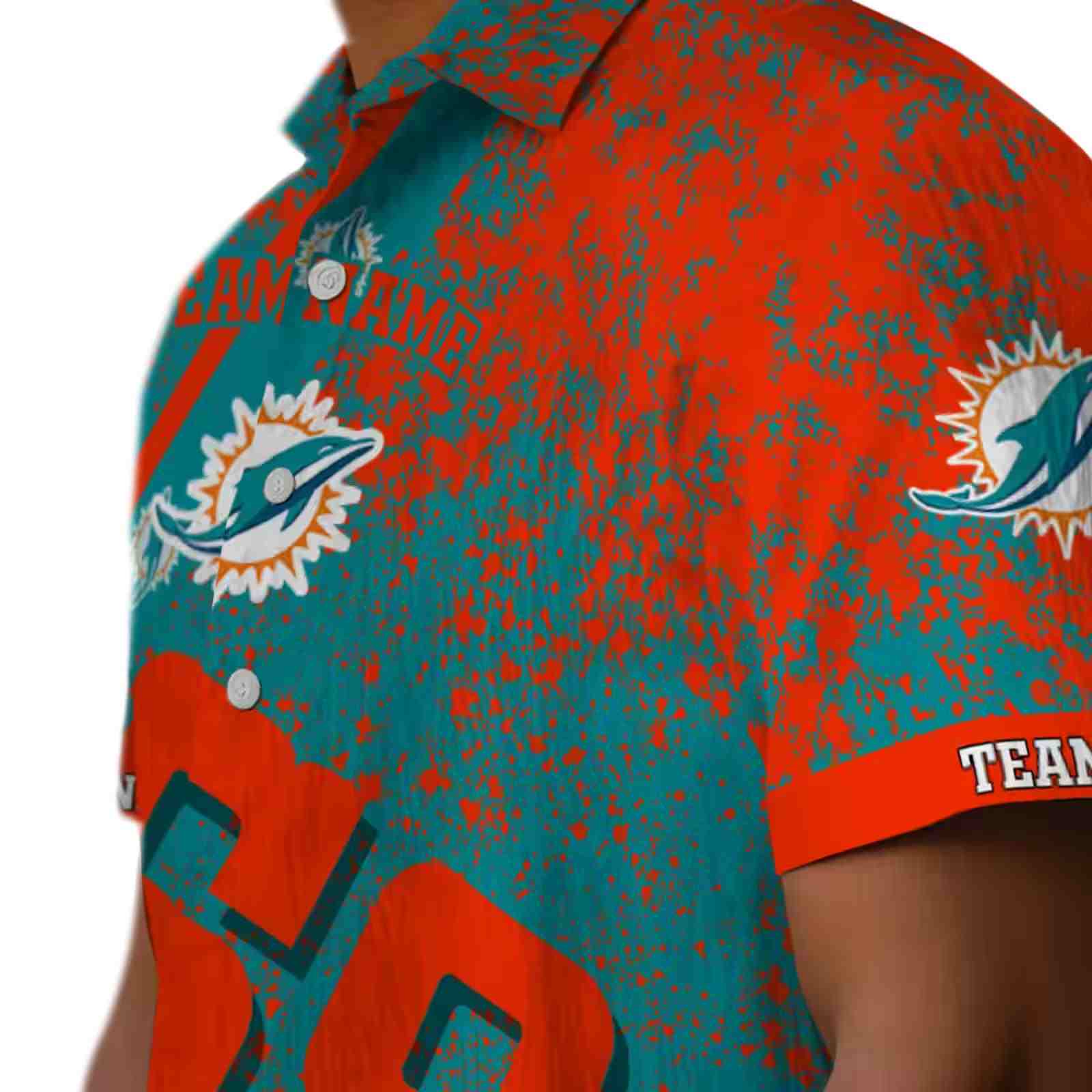 custom miami dolphins star stripes aqua hawaiian shirt trendy