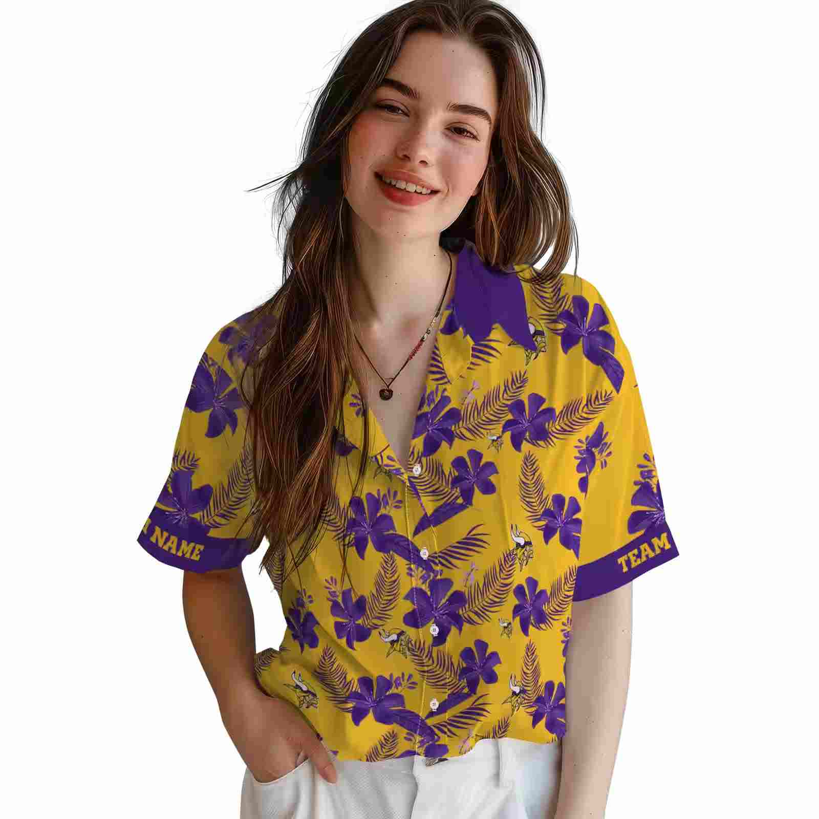 custom minnesota vikings botanical print gold hawaiian shirt latest model