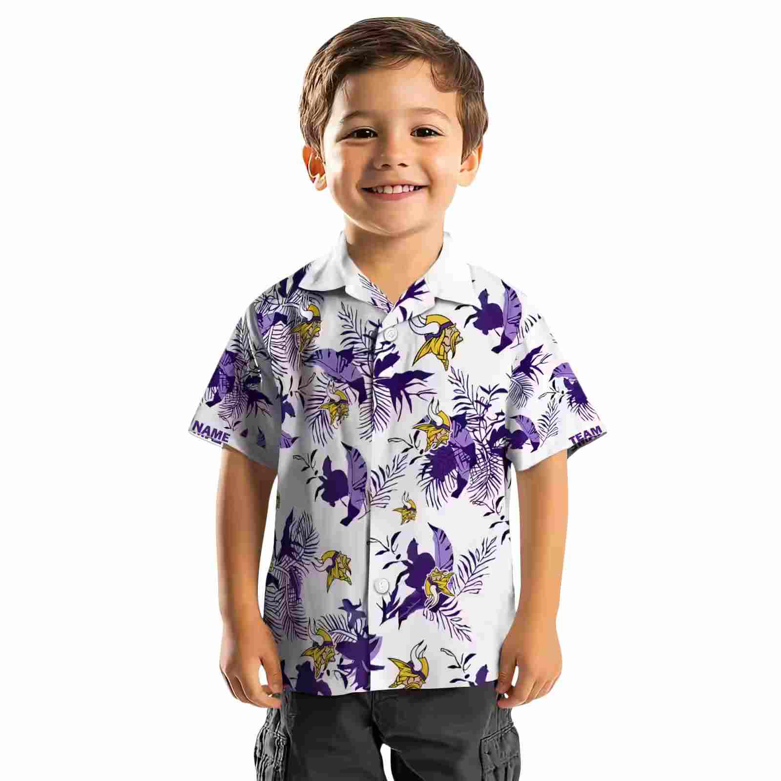 custom minnesota vikings botanical theme purple white hawaiian shirt top rated