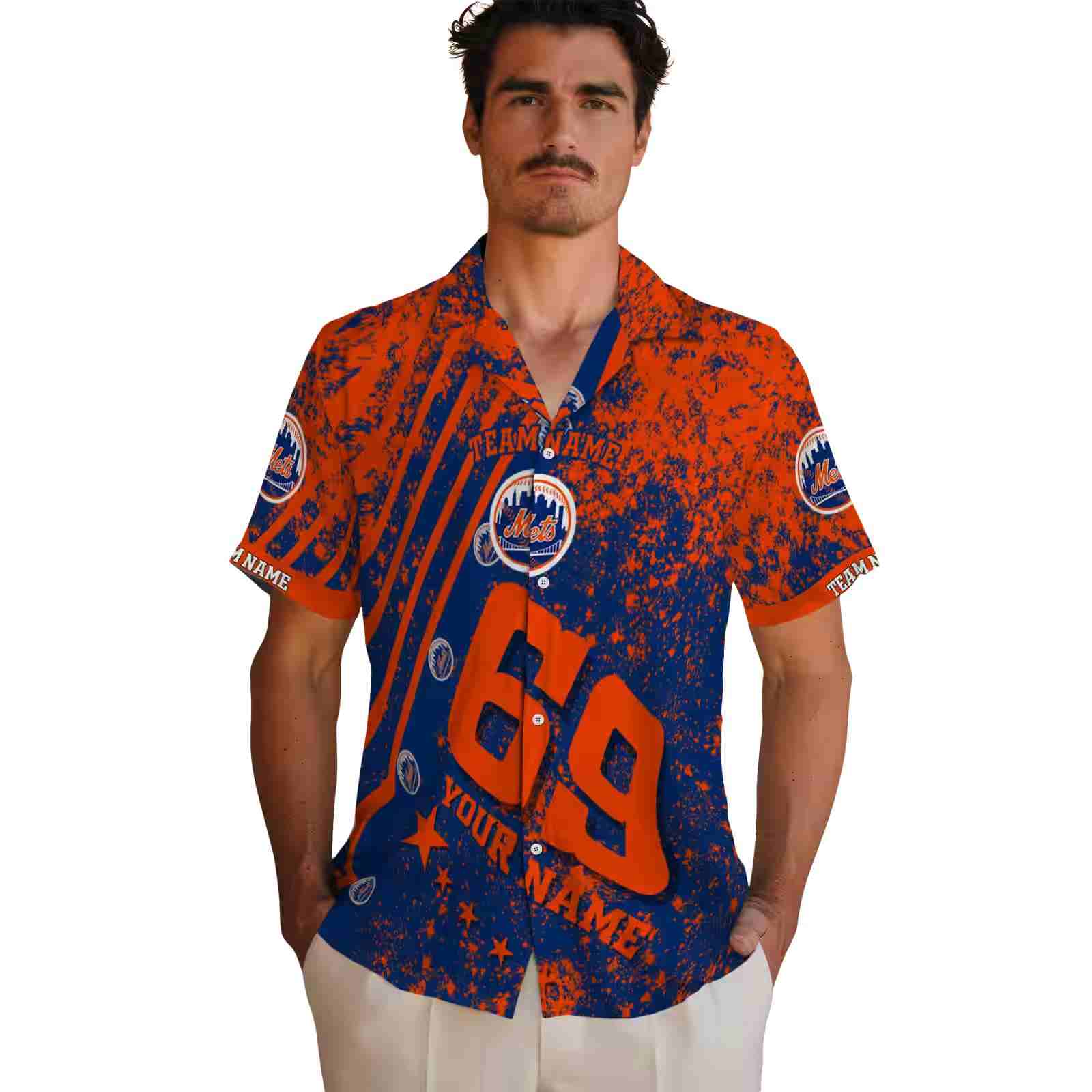 custom new york mets star stripes blue hawaiian shirt fashion forward