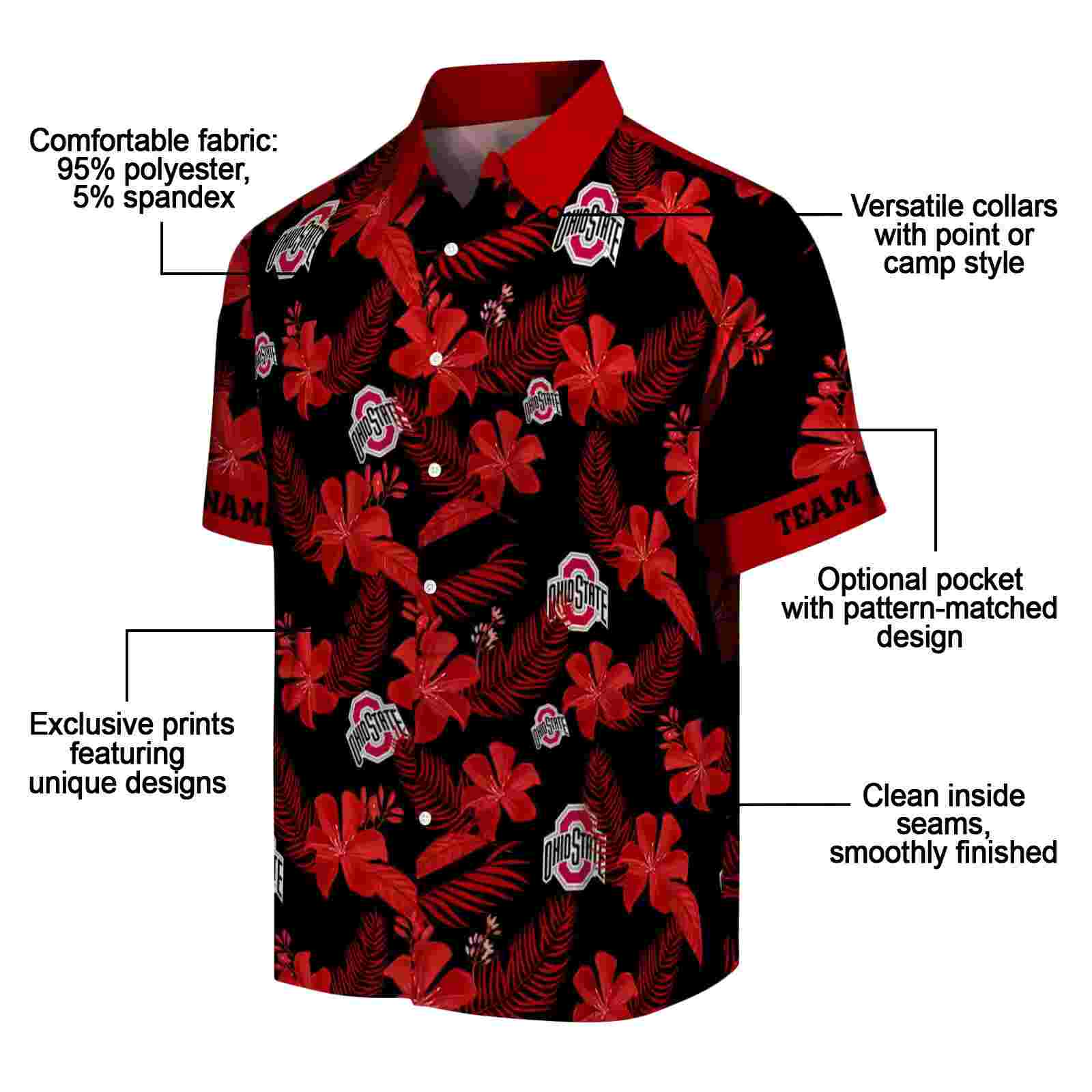 custom ohio state buckeyes botanical print gray hawaiian shirt new arrival