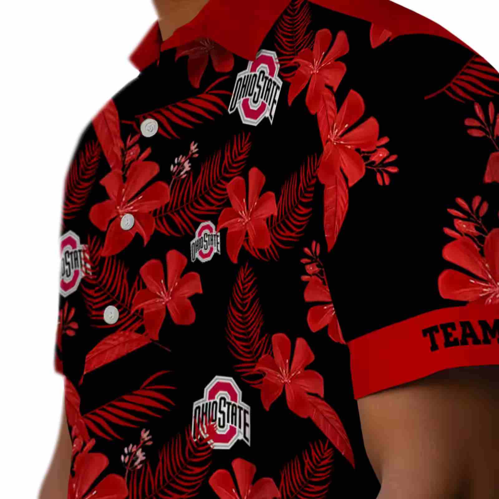 custom ohio state buckeyes botanical print gray hawaiian shirt trendy