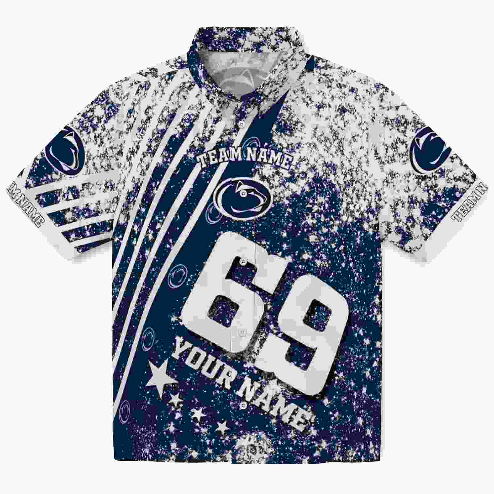 custom penn state nittany lions star stripes blue hawaiian shirt best selling