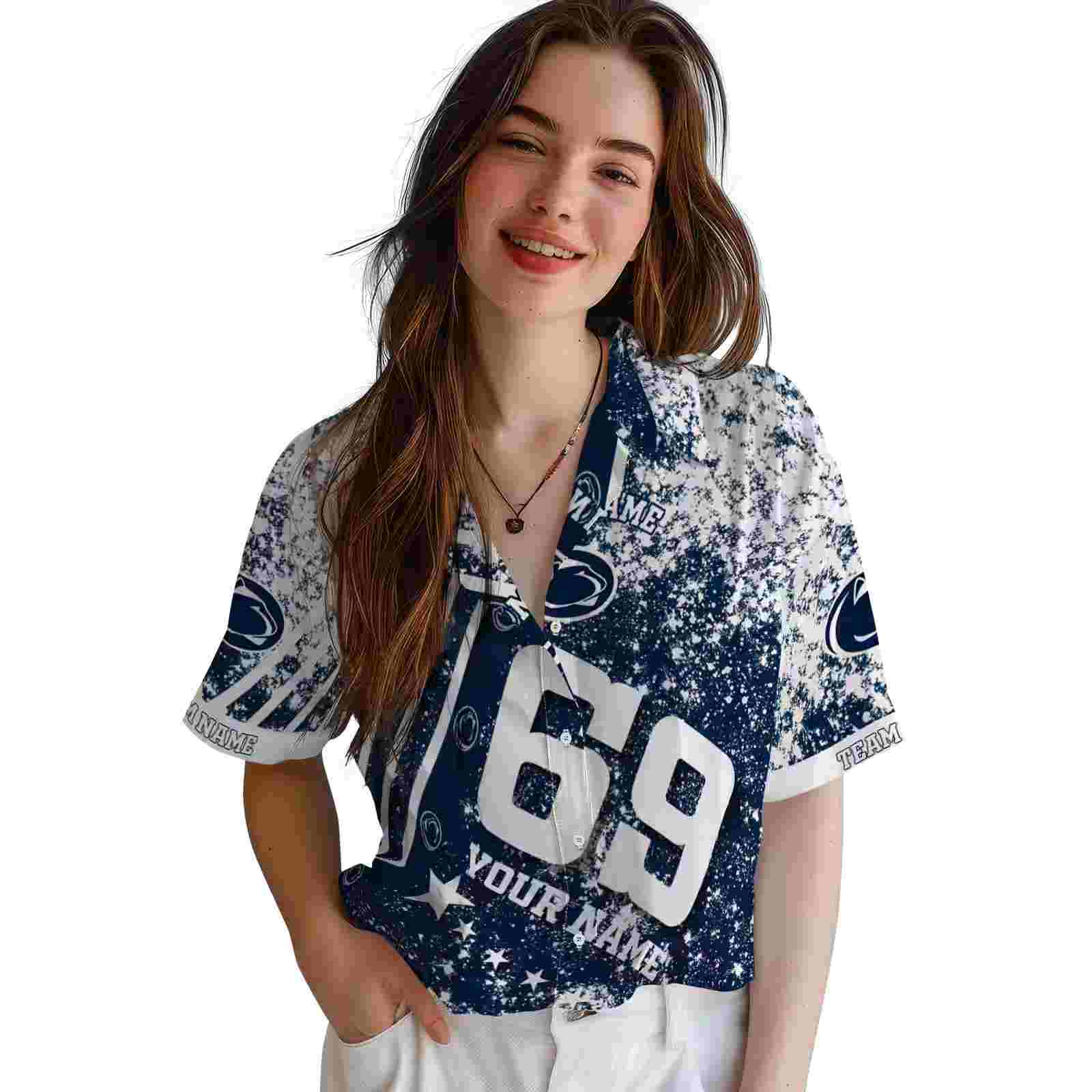 custom penn state nittany lions star stripes blue hawaiian shirt latest model